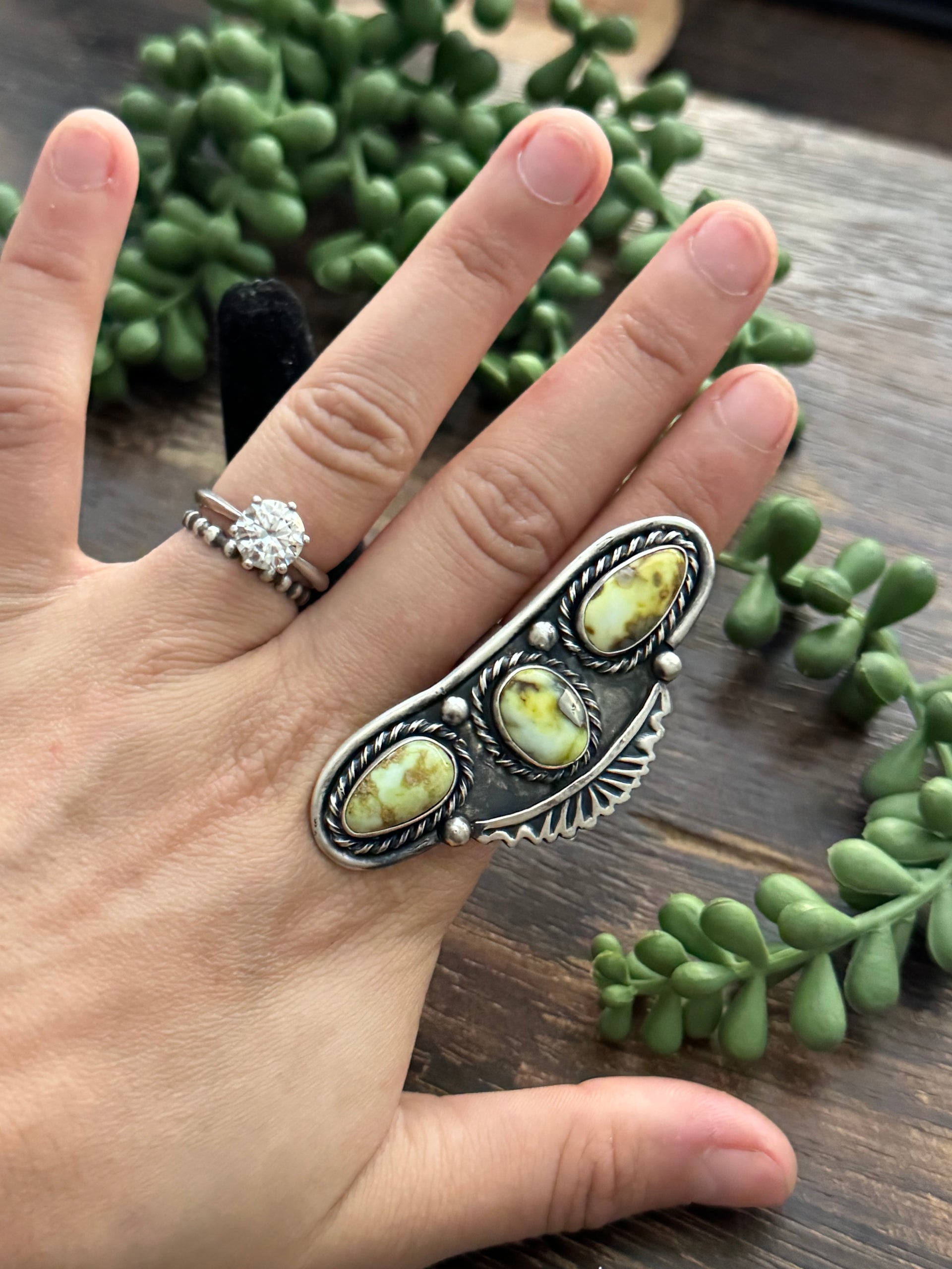 Jimmy Garcia Palomino Variscite & Sterling Silver Adjustable Ring