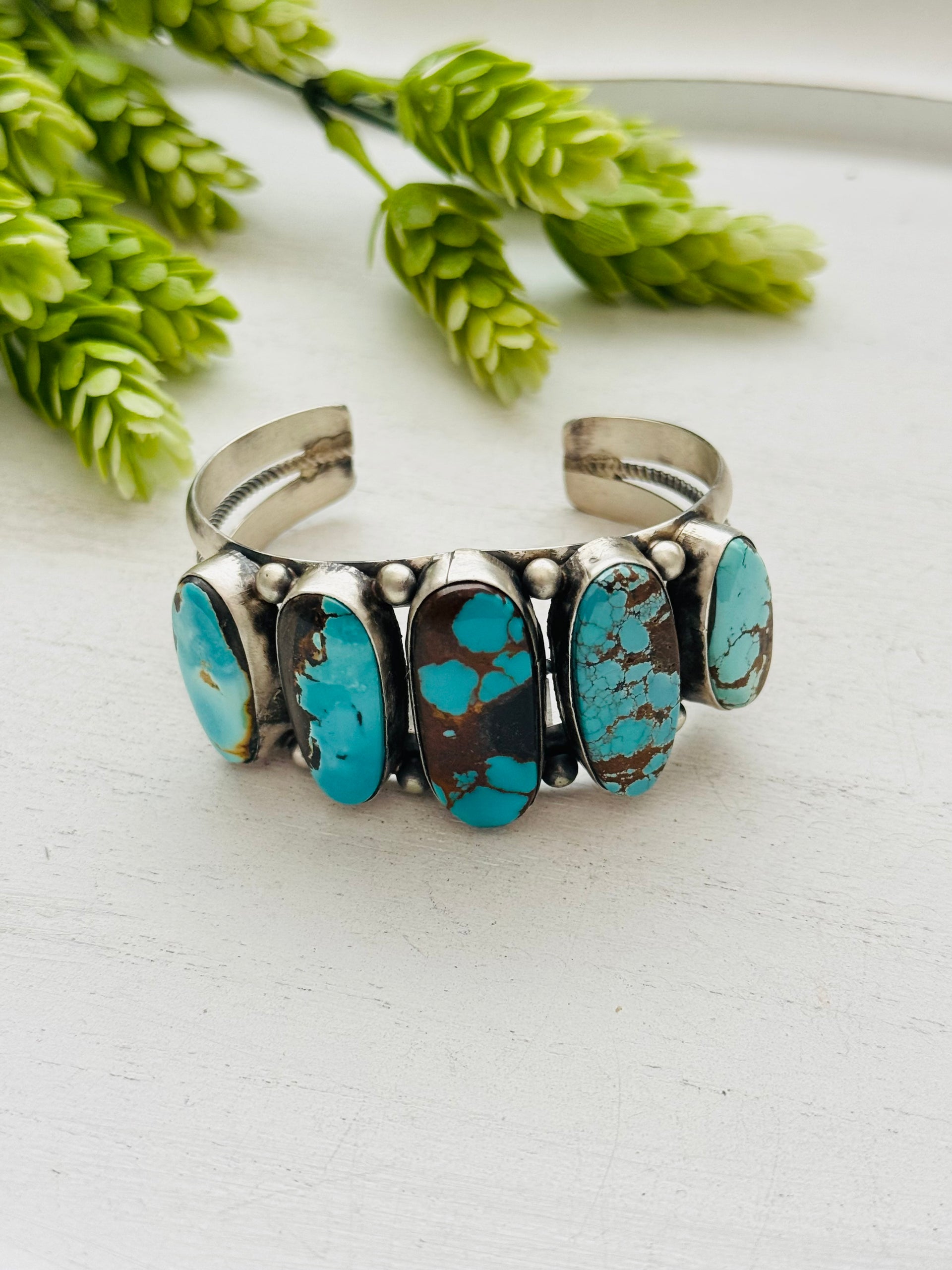 Paul Livingston #8 Turquoise & Sterling Silver Cuff Bracelet