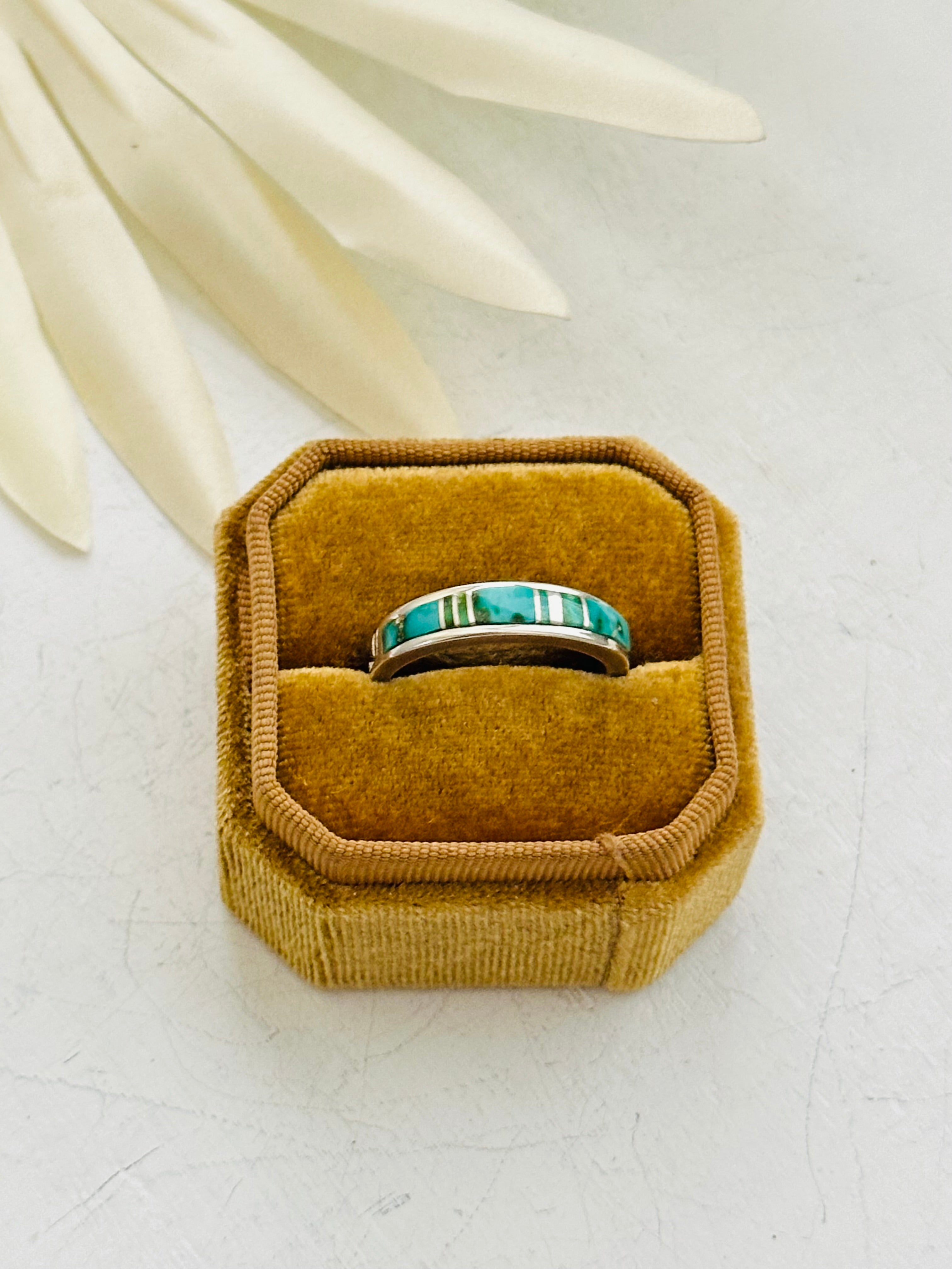 Allen Tolino Sonoran Gold Turquoise & Sterling Silver Cobblestone Ring