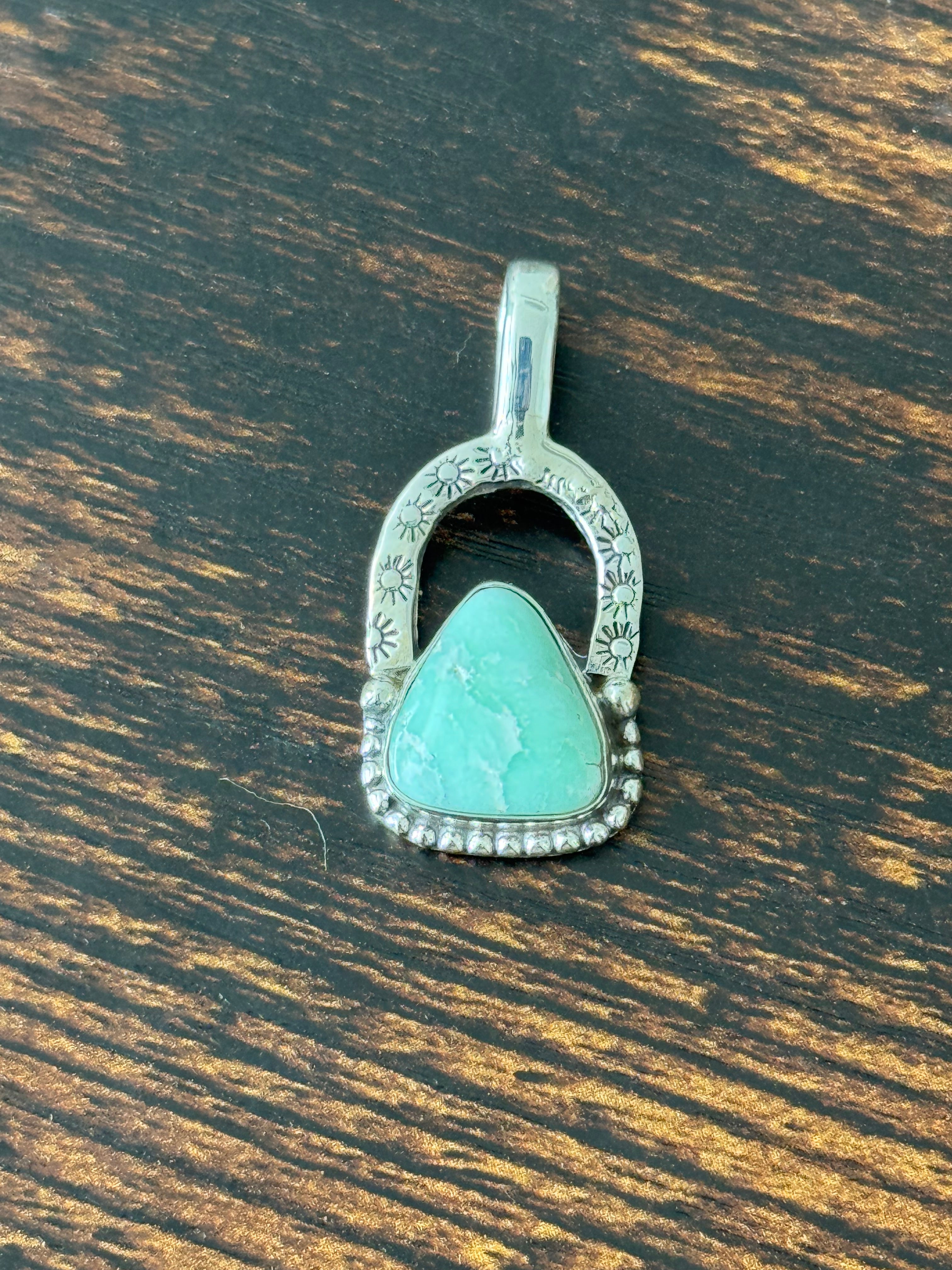 Southwest Paloma Variscite & Sterling Silver Pendant