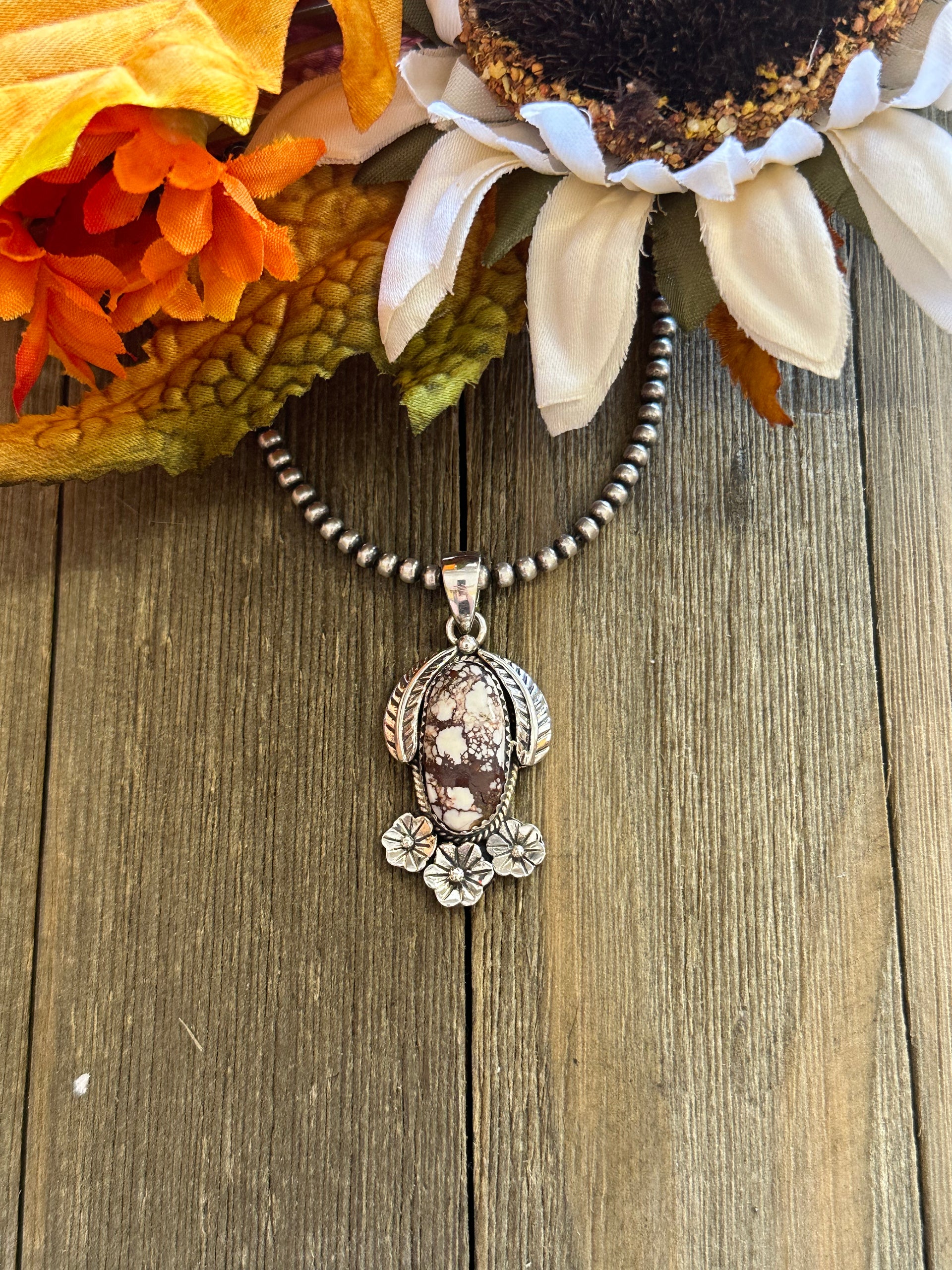 Southwest Handmade Wild Horse & Sterling Silver Pendant