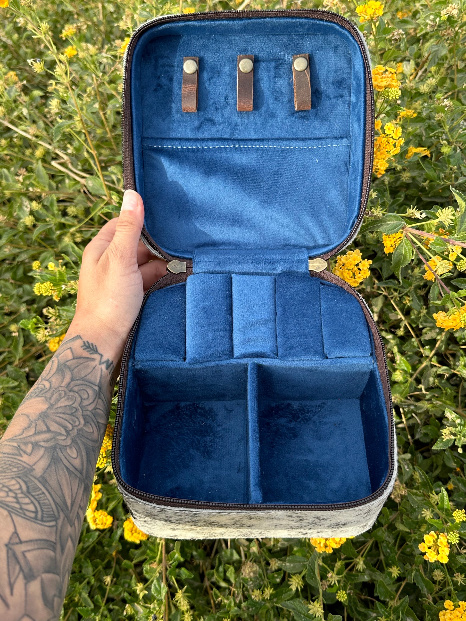 Genuine Leather Cowhide Jewelry Box