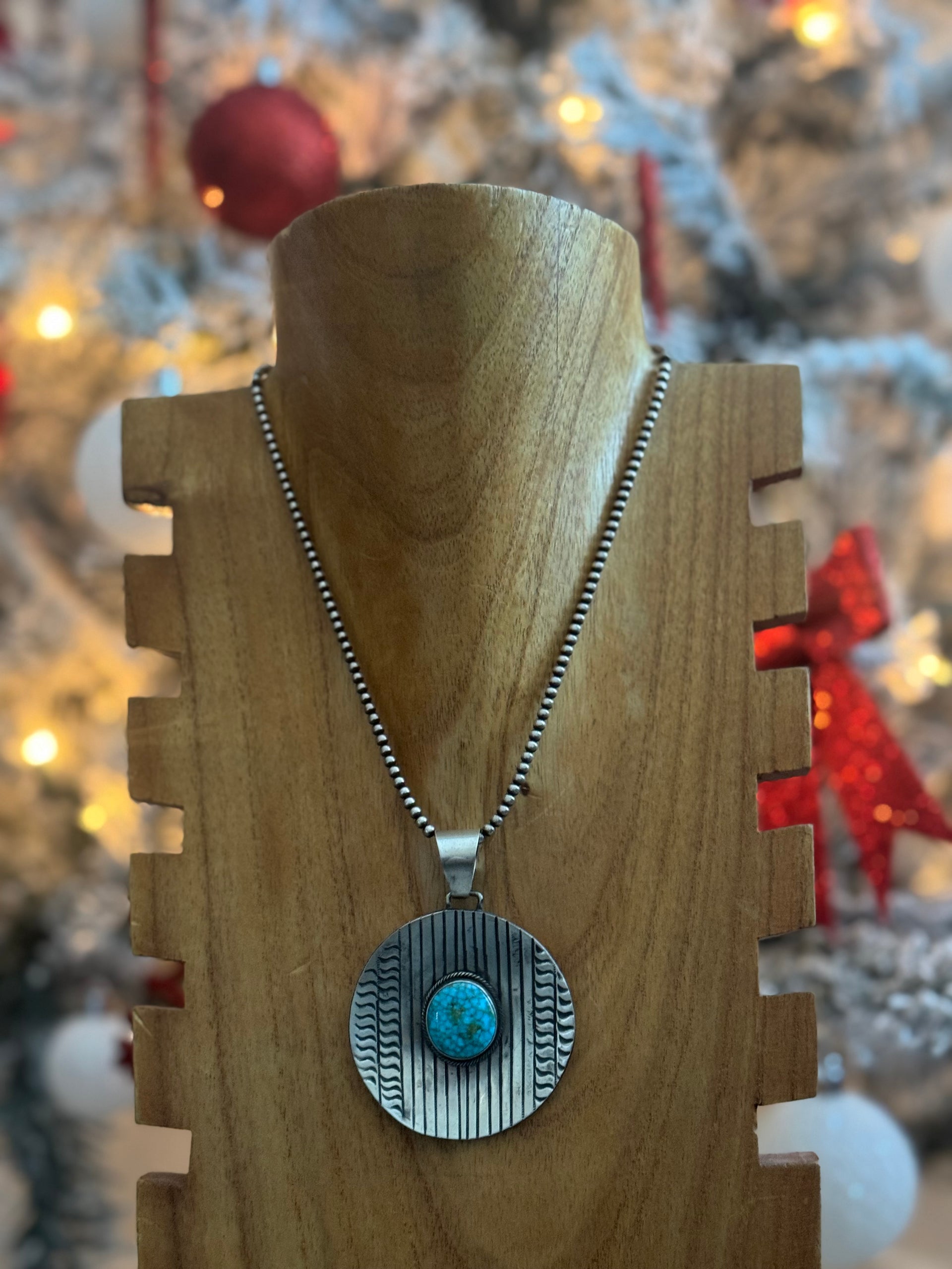 Bobby Johnson Kingman Turquoise & Sterling Silver Pendant