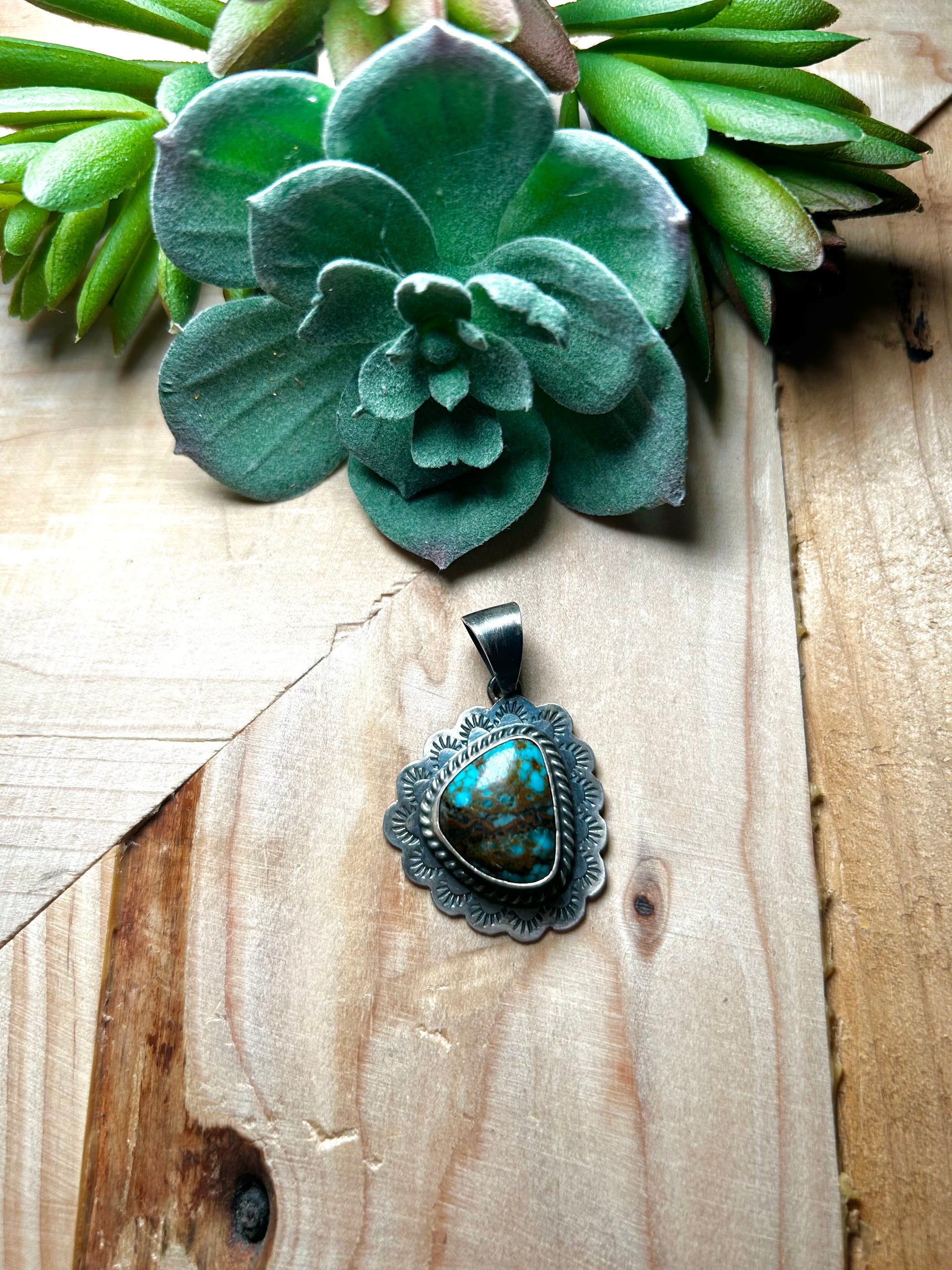 J. Frank Kingman Turquoise & Sterling Silver Pendant