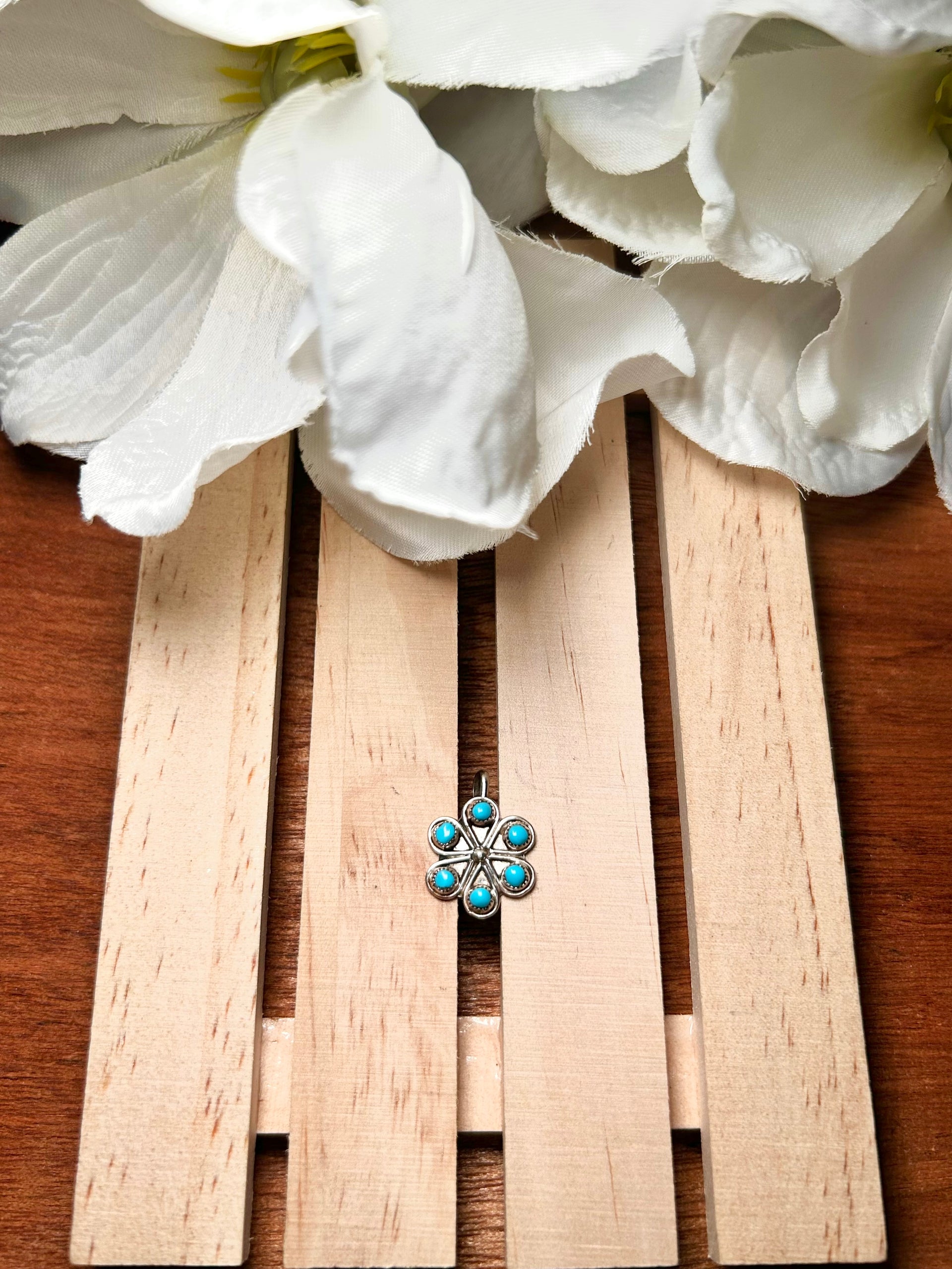 Zuni Made Kingman Turquoise & Sterling Silver Pendant