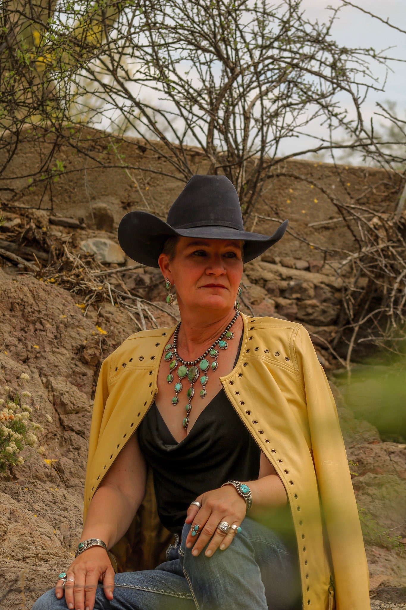 Betta Lee Sonoran Mountain Turquoise & Sterling Silver Necklace Set