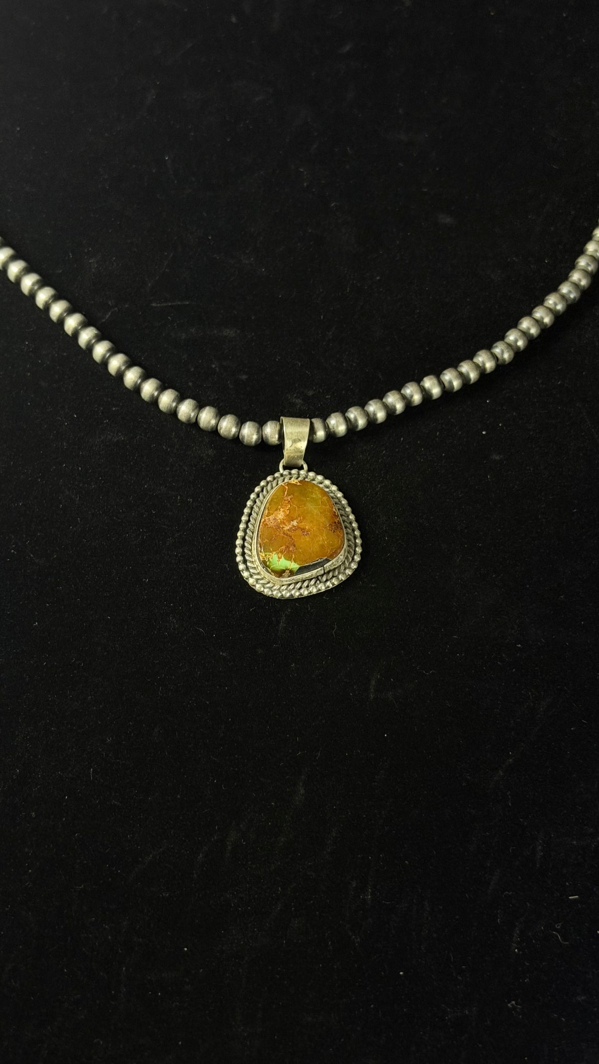 Navajo Made Royston Turquoise & Sterling Silver Pendant