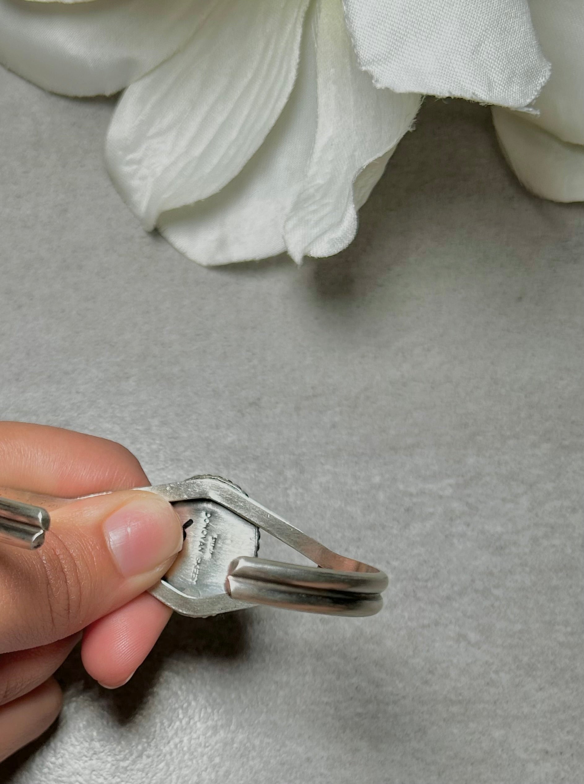 Donovan Skeets Cotton Candy Dahlia & Sterling Silver Cuff Bracelet