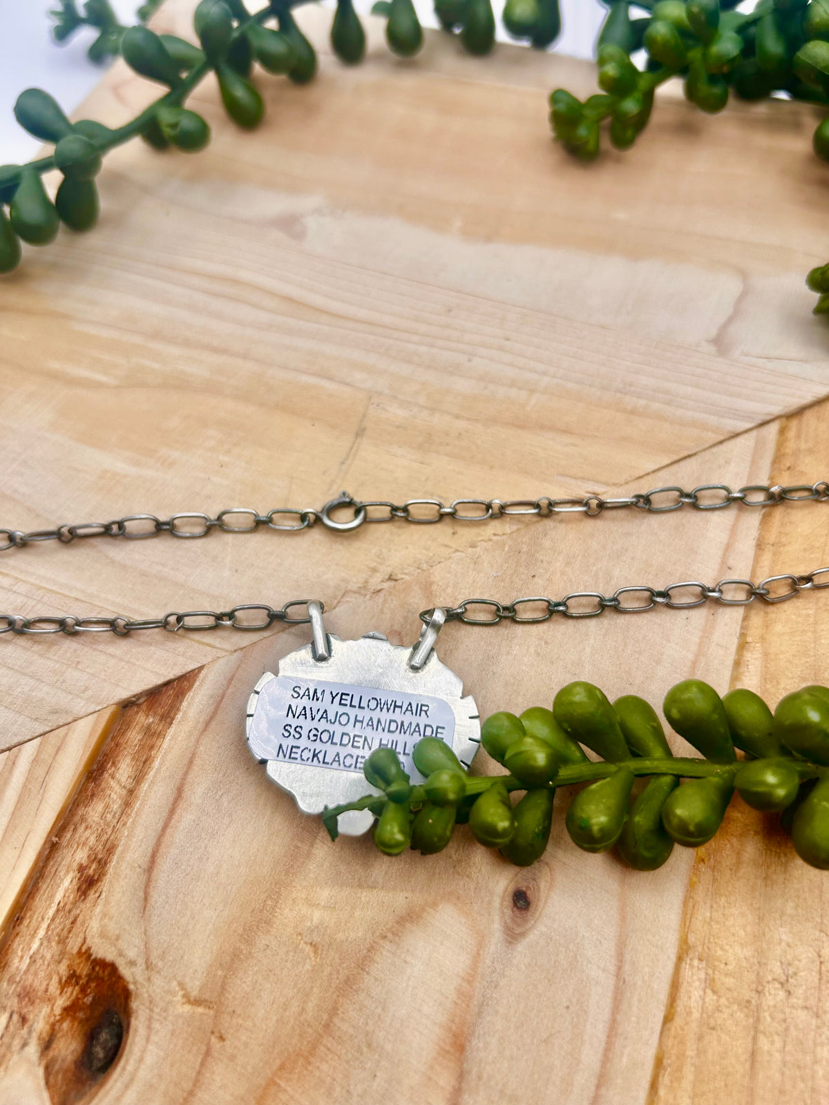 Sam Yellowhair Golden Hill Turquoise & Sterling Silver Cluster Necklace