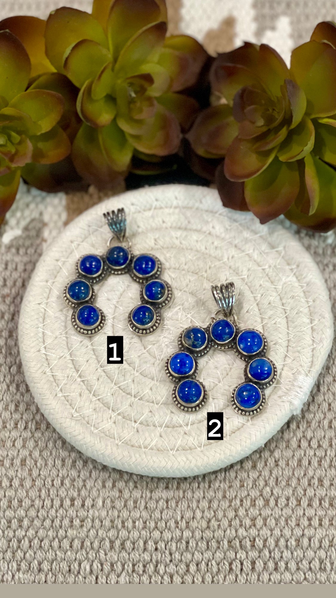 Southwest Handmade Lapis & Sterling Silver Naja Pendant