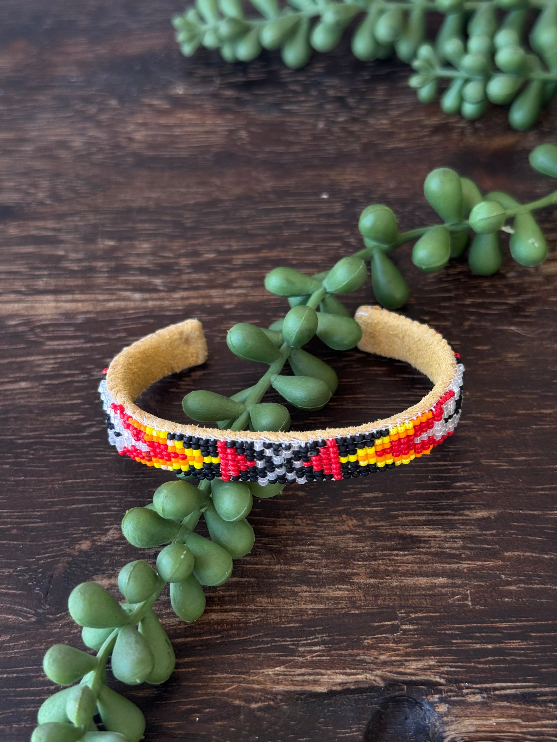 Navajo Made Beaded Cuff Bracelet