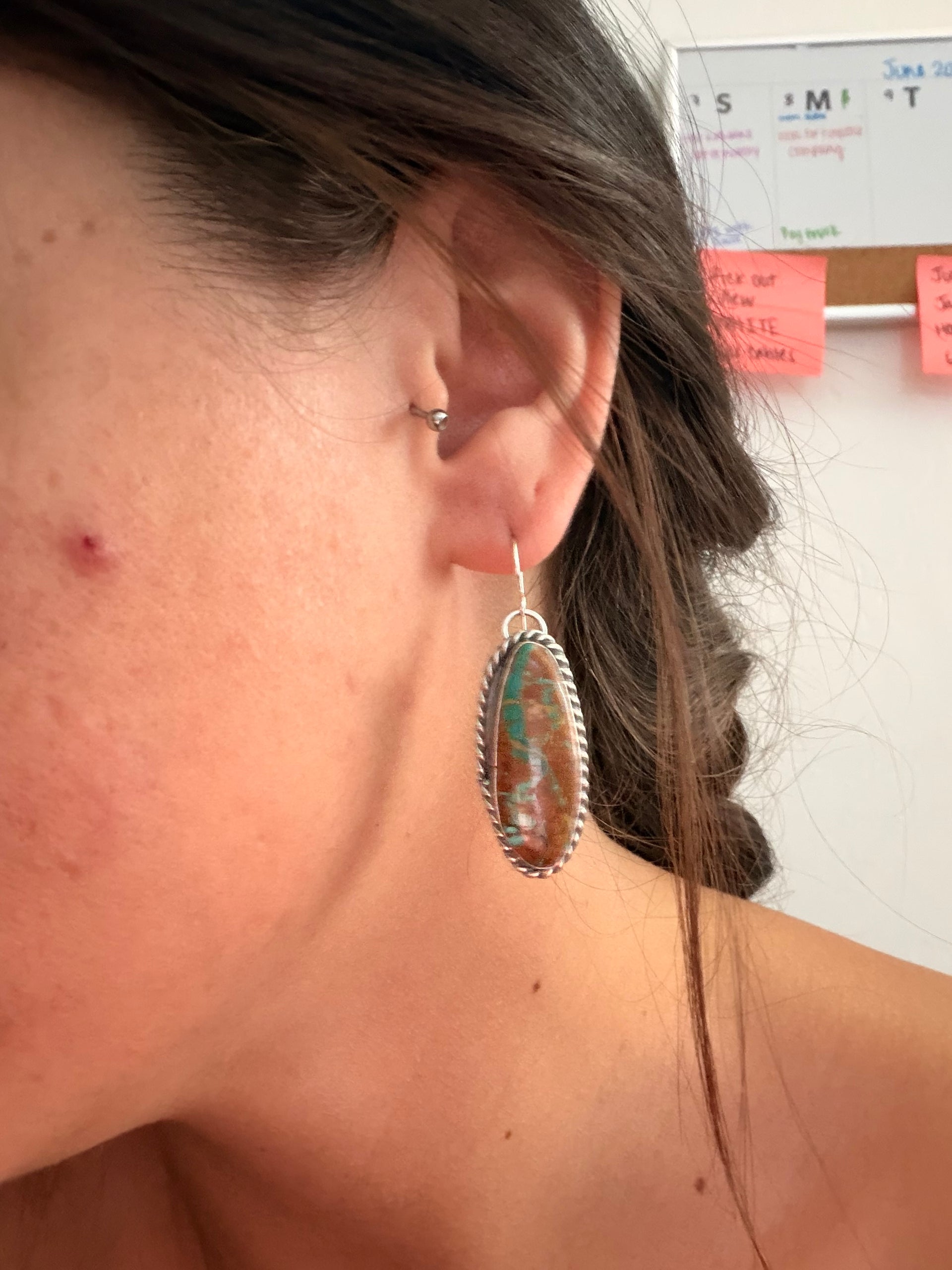 Boyd Ashley Royston Turquoise & Sterling Silver Dangle Earrings