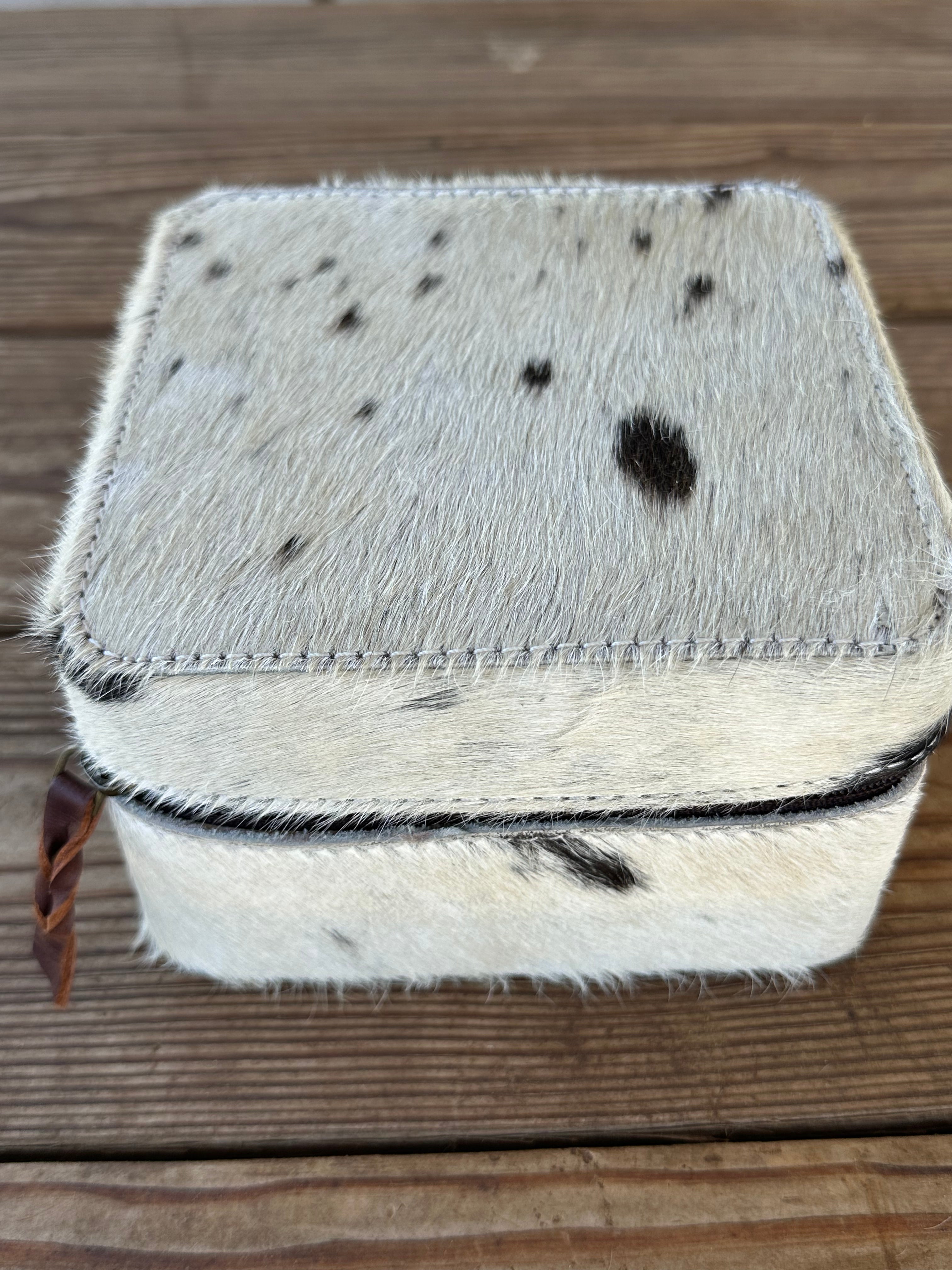 Genuine Leather Cowhide Jewelry Box