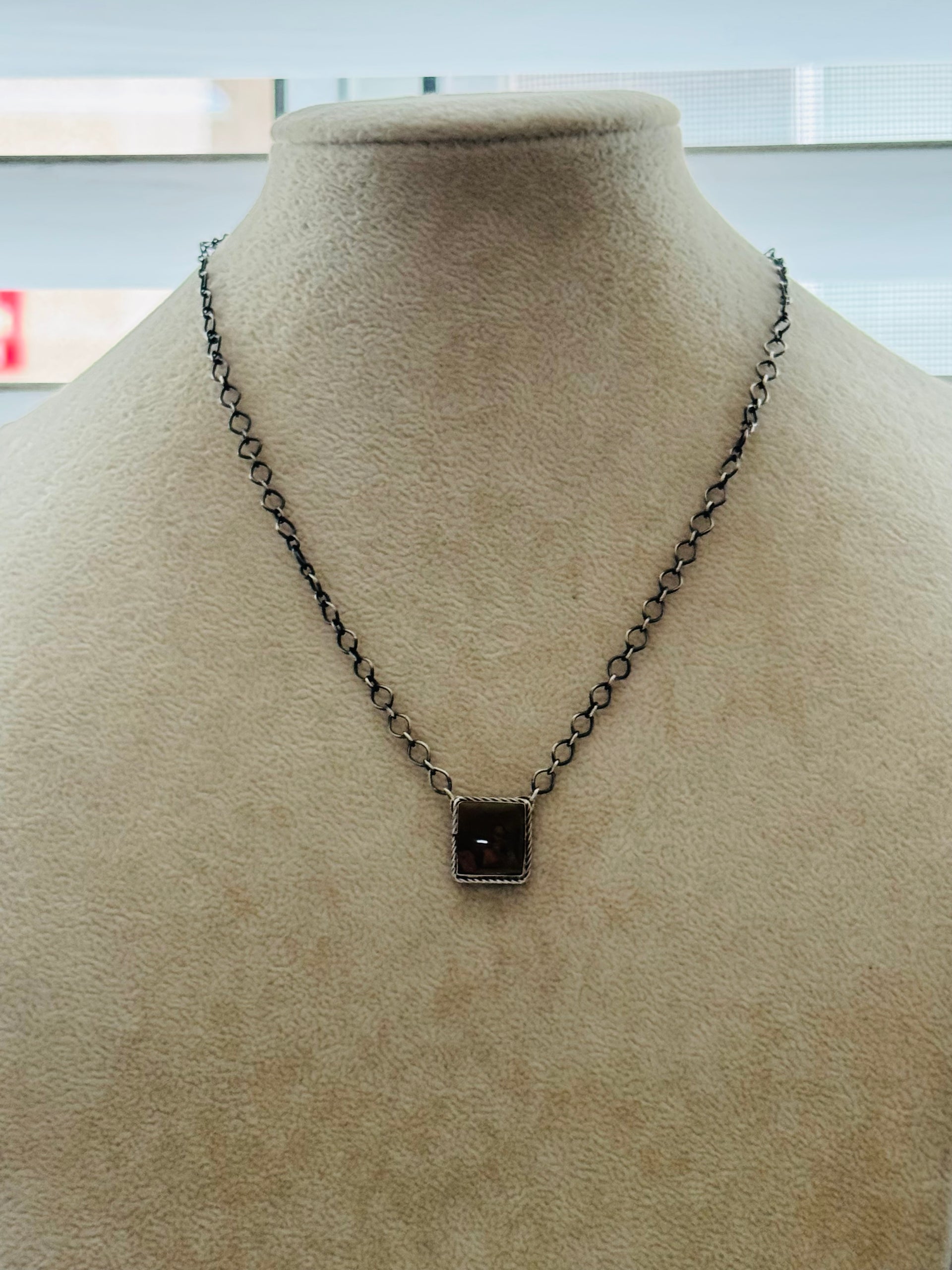 Navajo Made Royston Turquoise & Sterling Silver Necklace