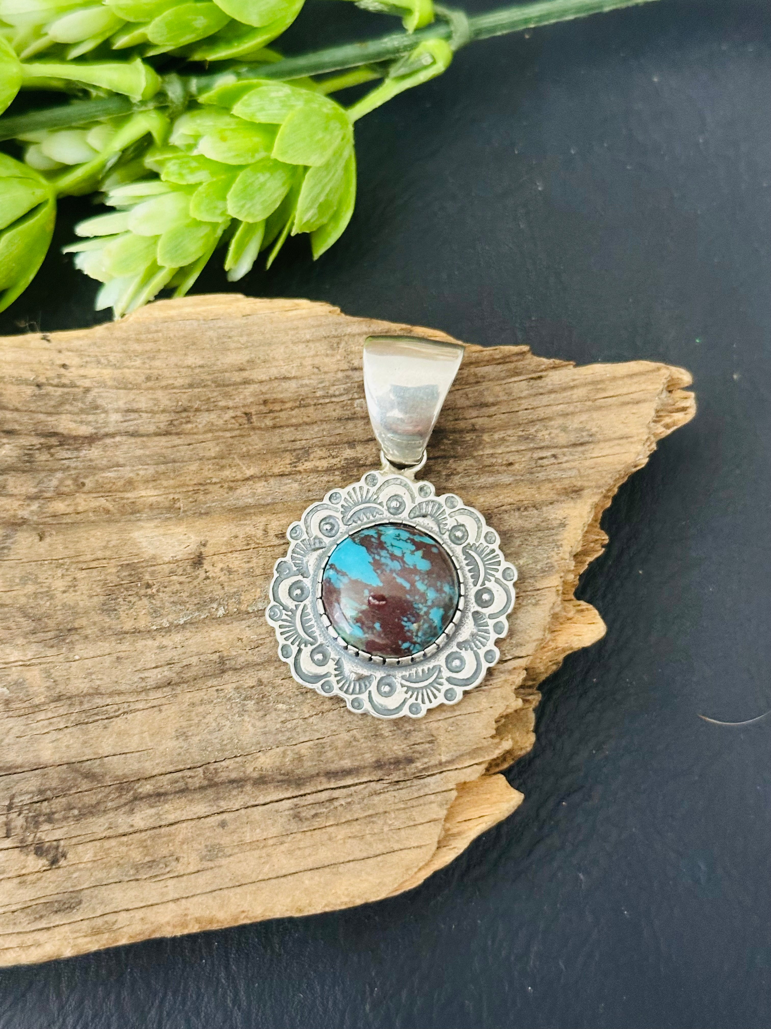 Navajo Handmade Turquoise & Sterling Silver Pendants