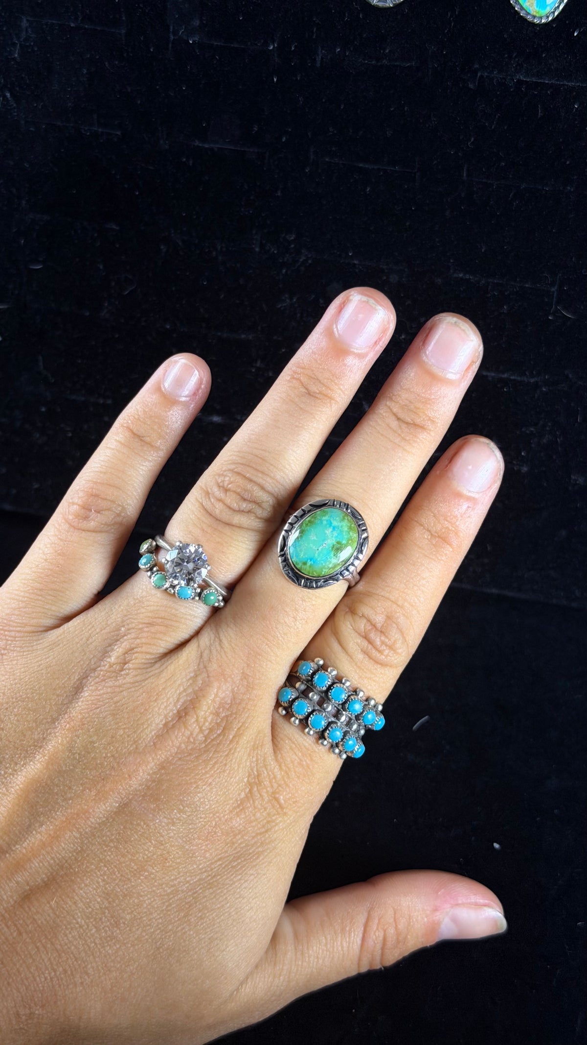 Navajo Made Sonoran Mountain Turquoise & Sterling Silver Ring