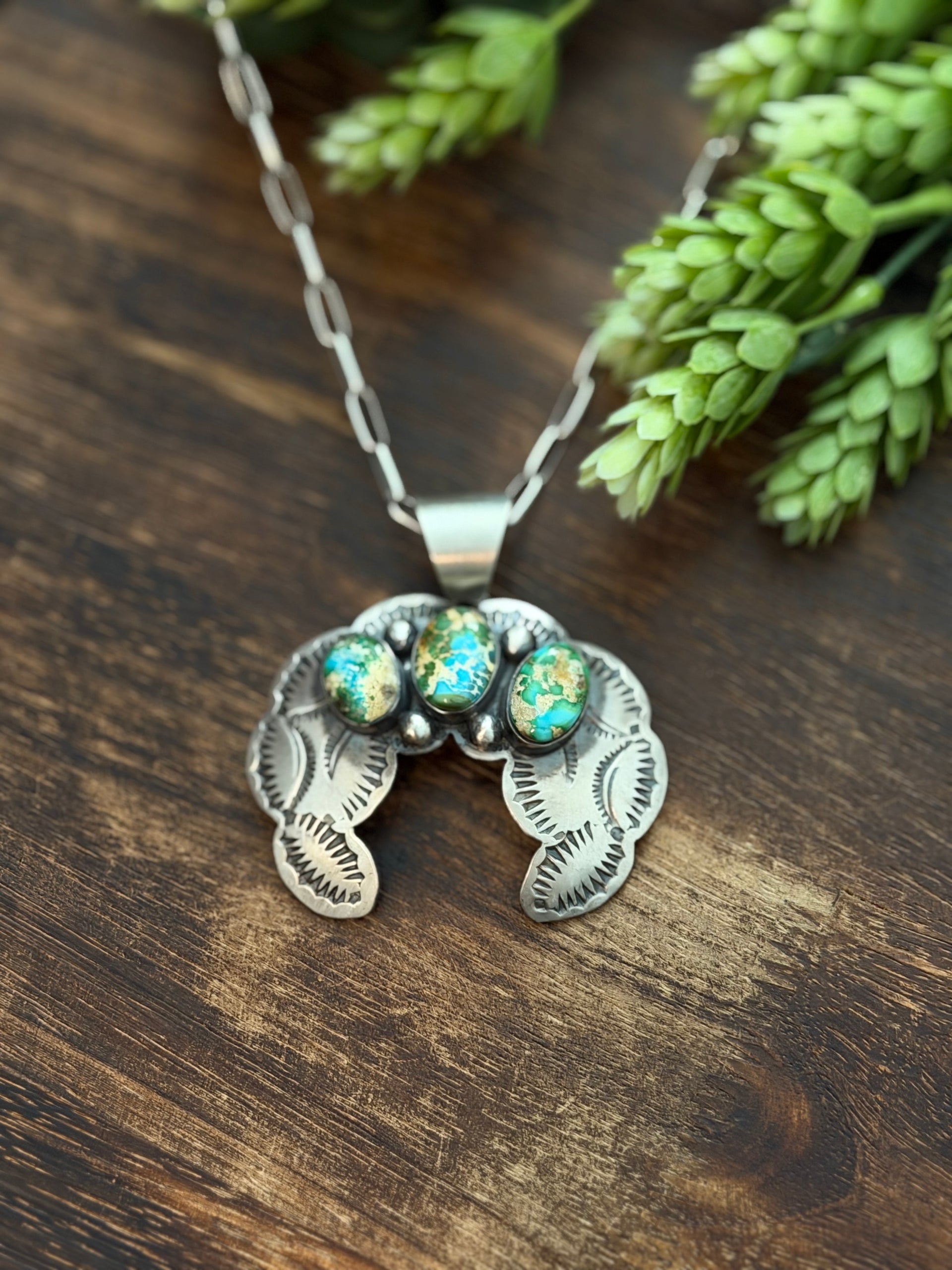 Chimney Butte Sonoran Mountain Turquoise & Sterling Silver Naja Pendant