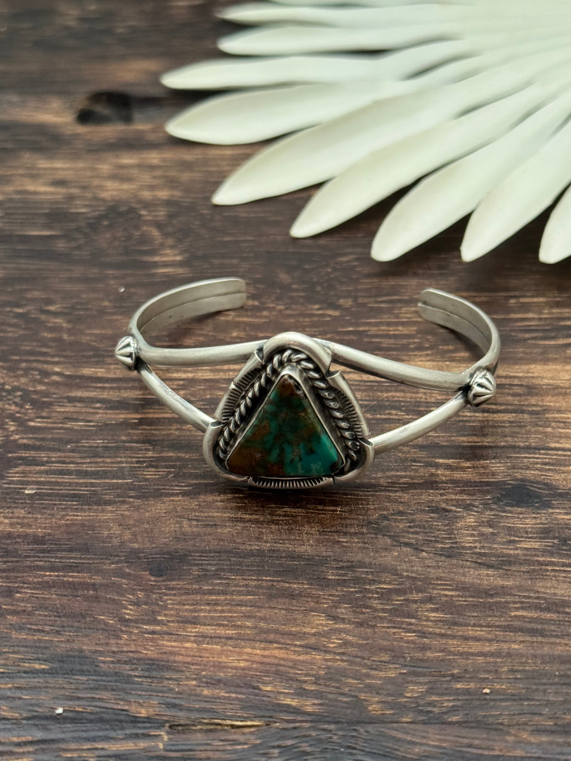 Augustine Largo Royston Turquoise & Sterling Silver Cuff Bracelet