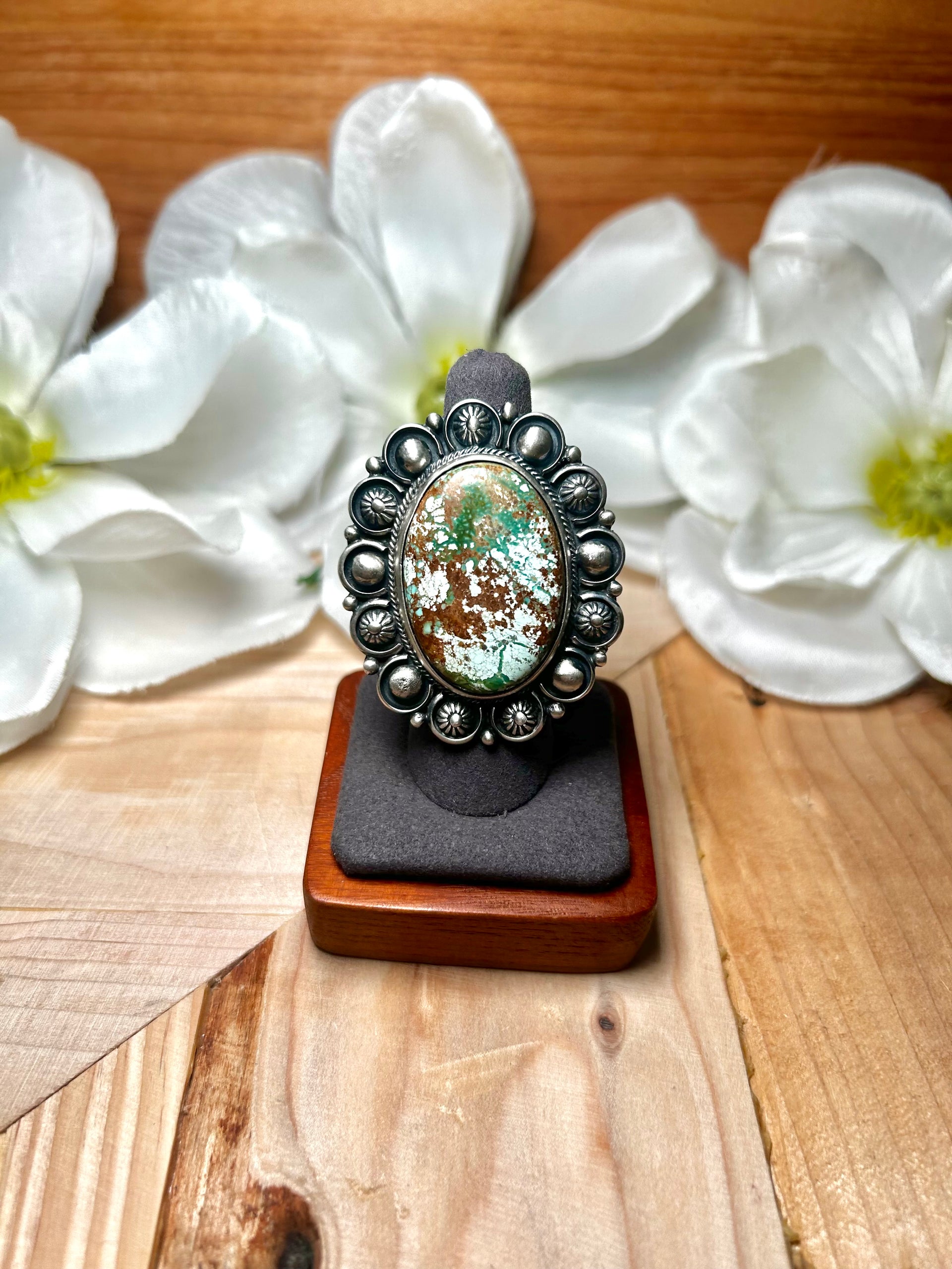 Jackson Hoskie Carico Lake Turquoise & Sterling Silver Ring Size 7