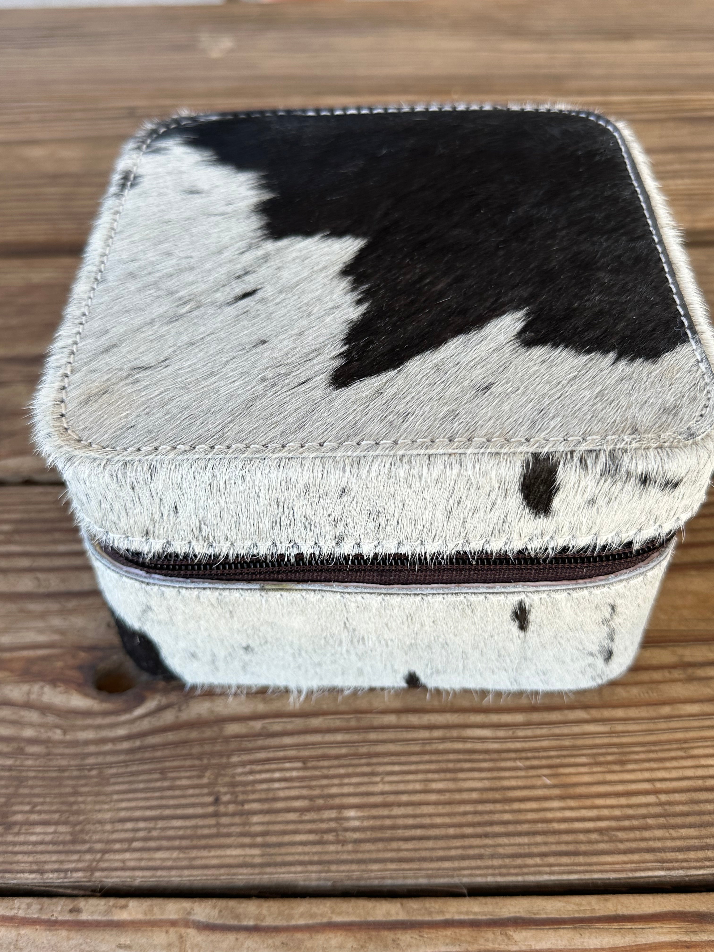 Genuine Leather Cowhide Jewelry Box