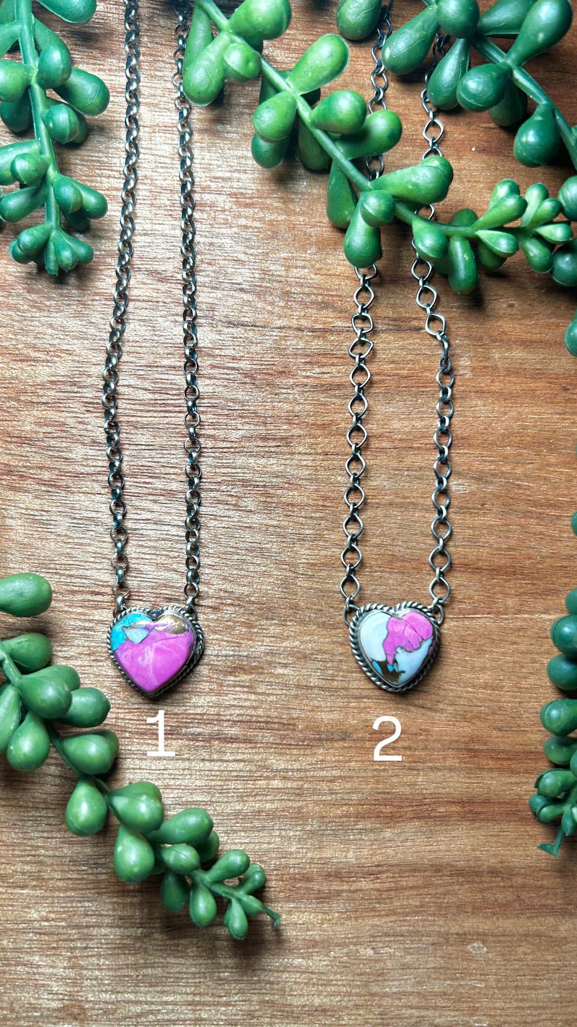 Navajo Cotton Candy Dahlia & Sterling Silver Necklace