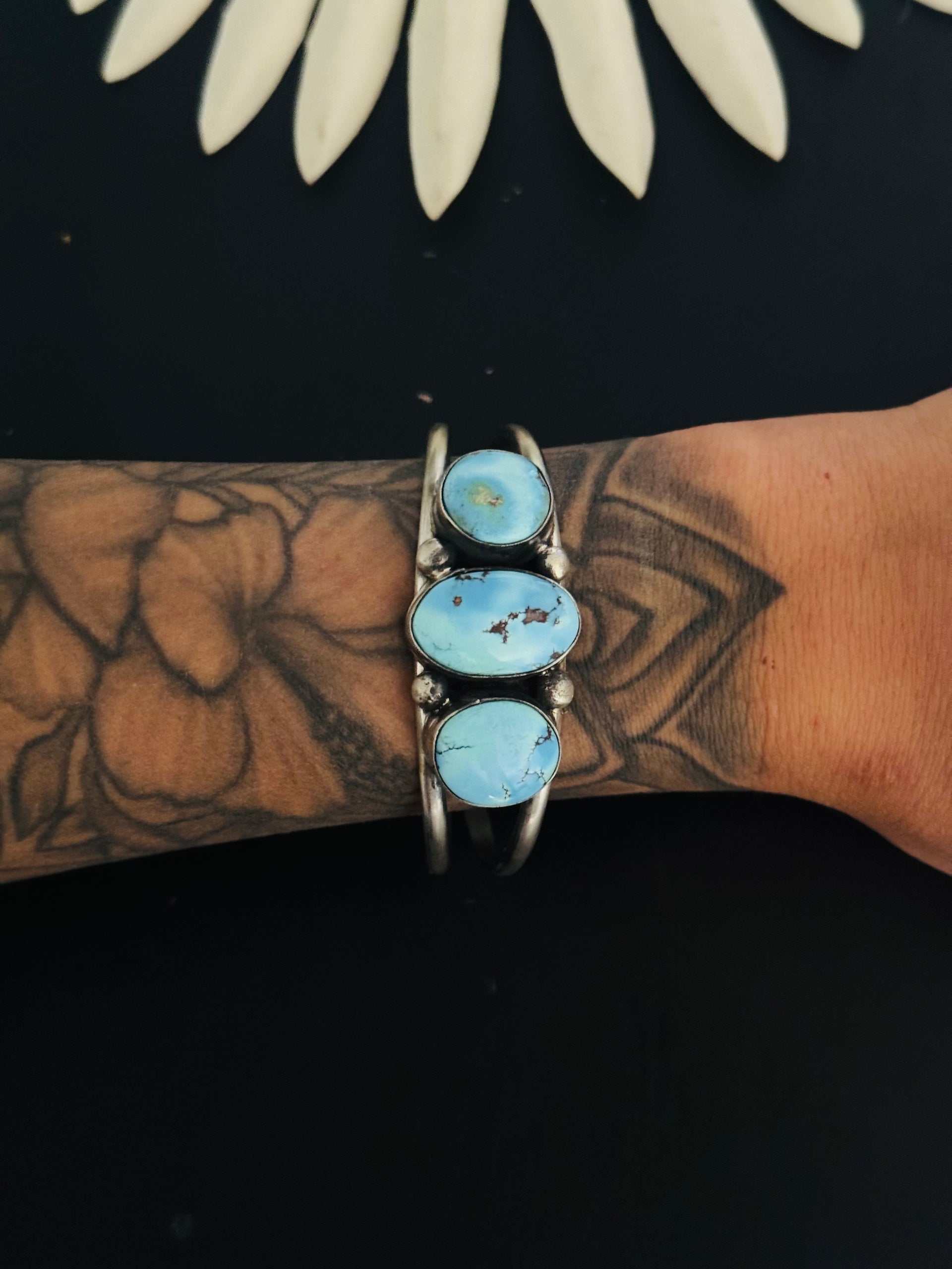 Augustine Largo Golden Hills Turquoise & Sterling Silver Cuff Bracelet