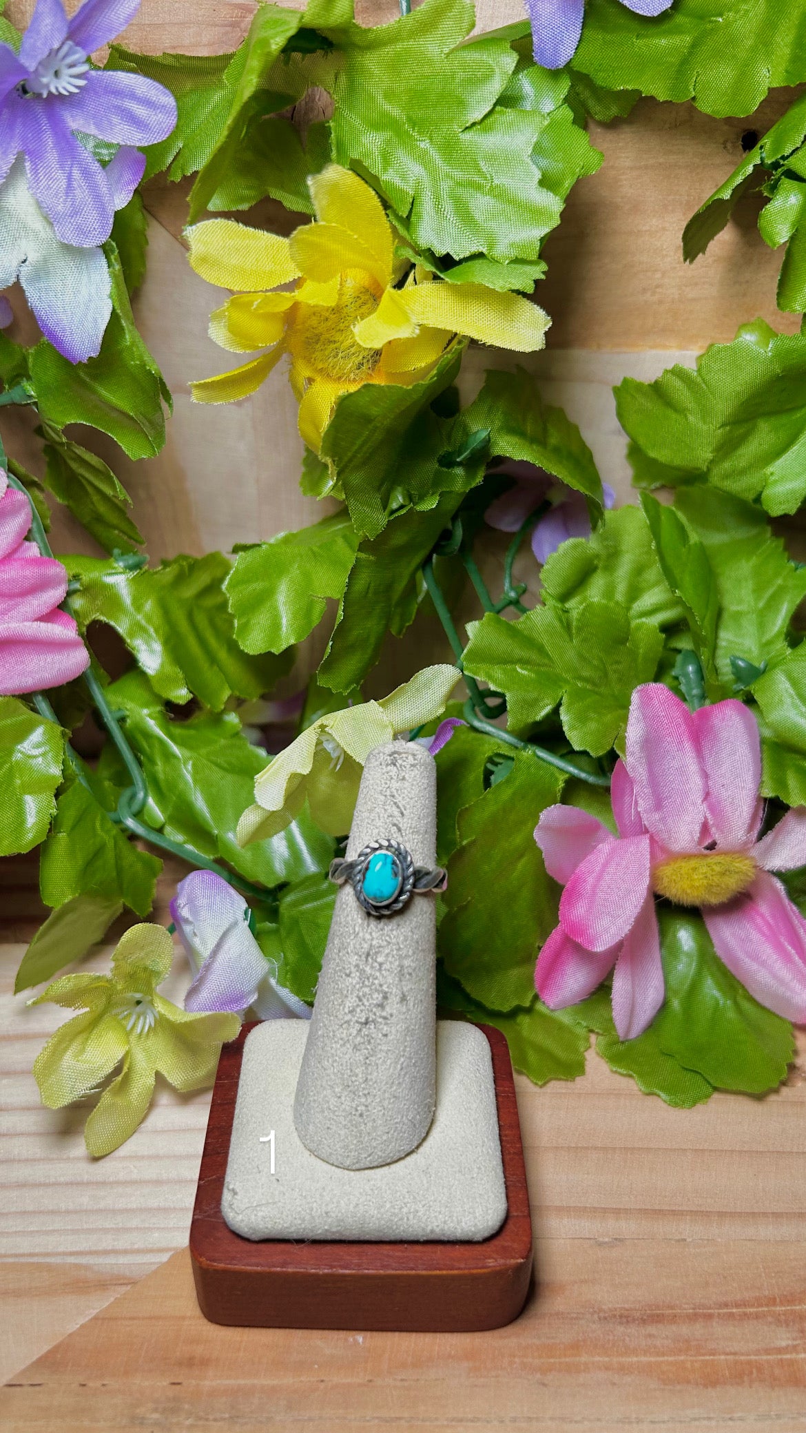 Navajo Made Kingman Turquoise & Sterling Silver Ring