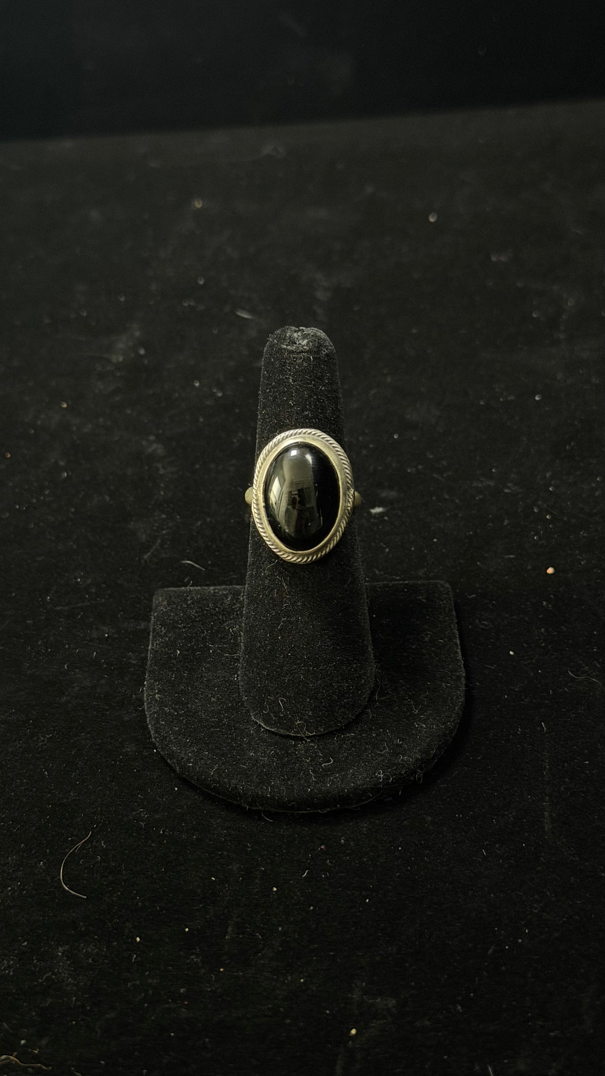 Navajo Made Onyx & Sterling Silver Ring
