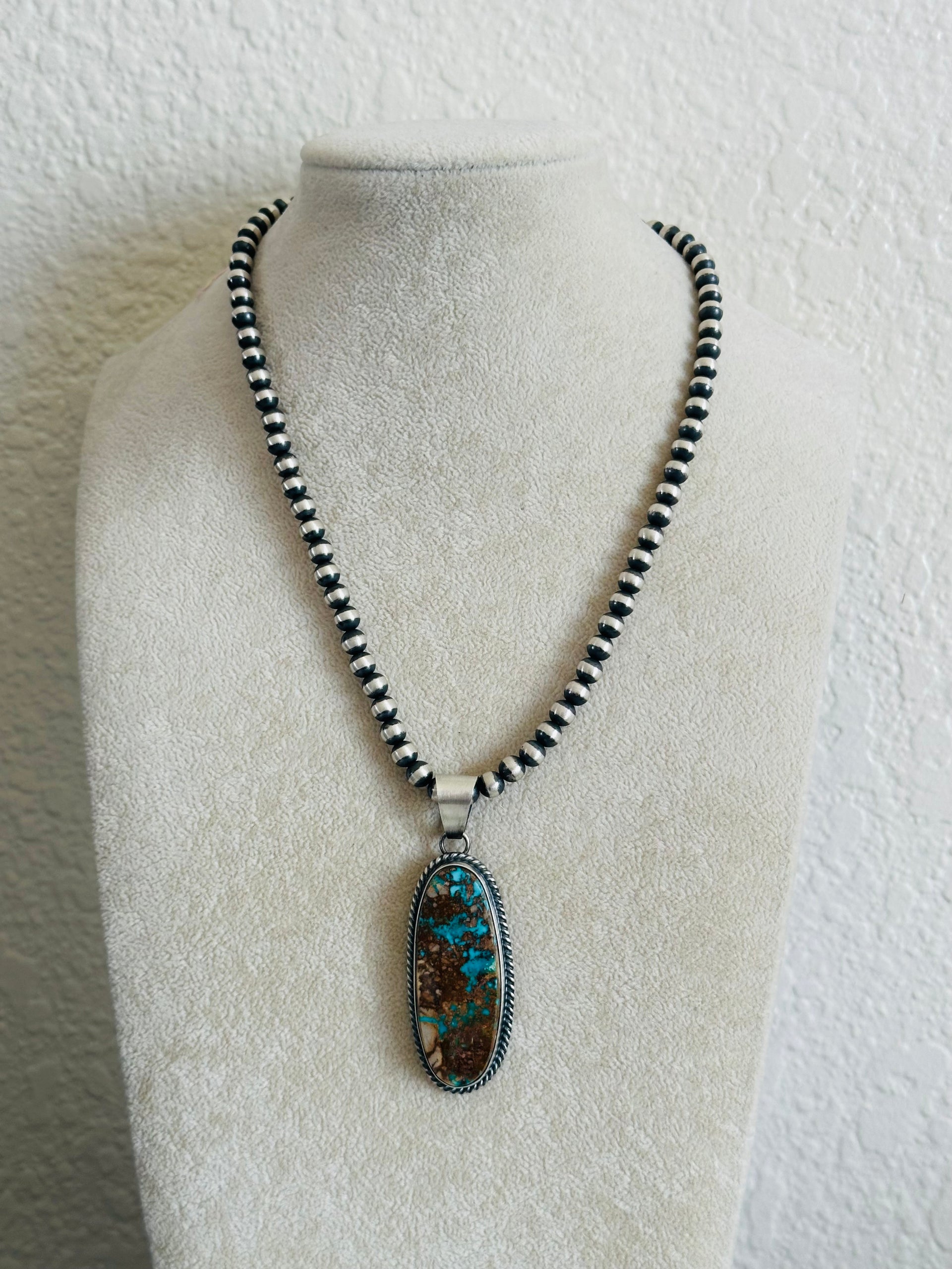 Dave Skeets Royston Turquoise & Sterling Silver Pendant