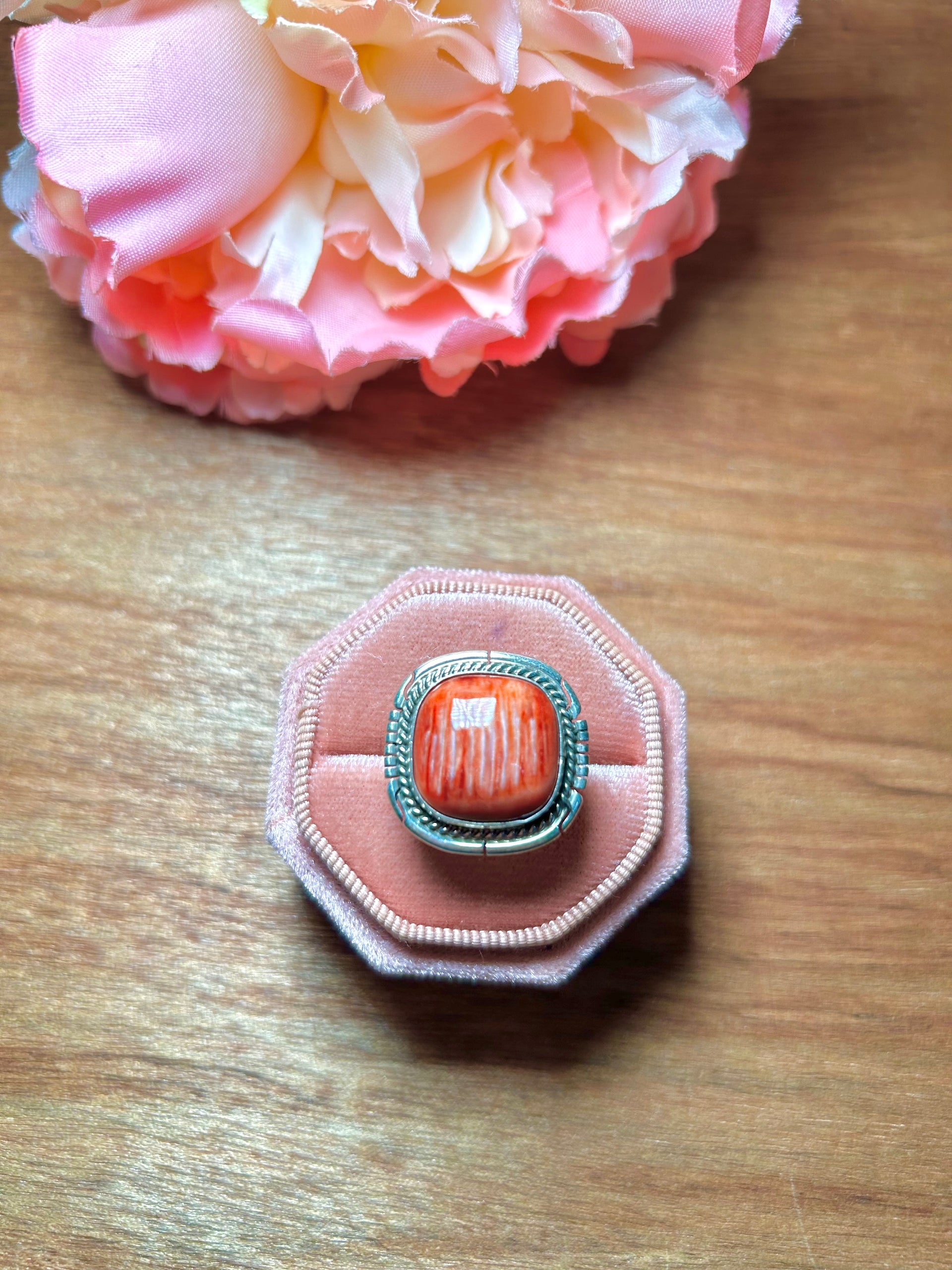 Dane Skeets Spiny Oyster & Sterling Silver Ring