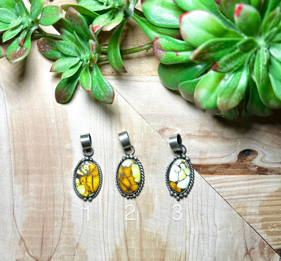 Zachariah David Honey Dahlia & Sterling Silver Pendant