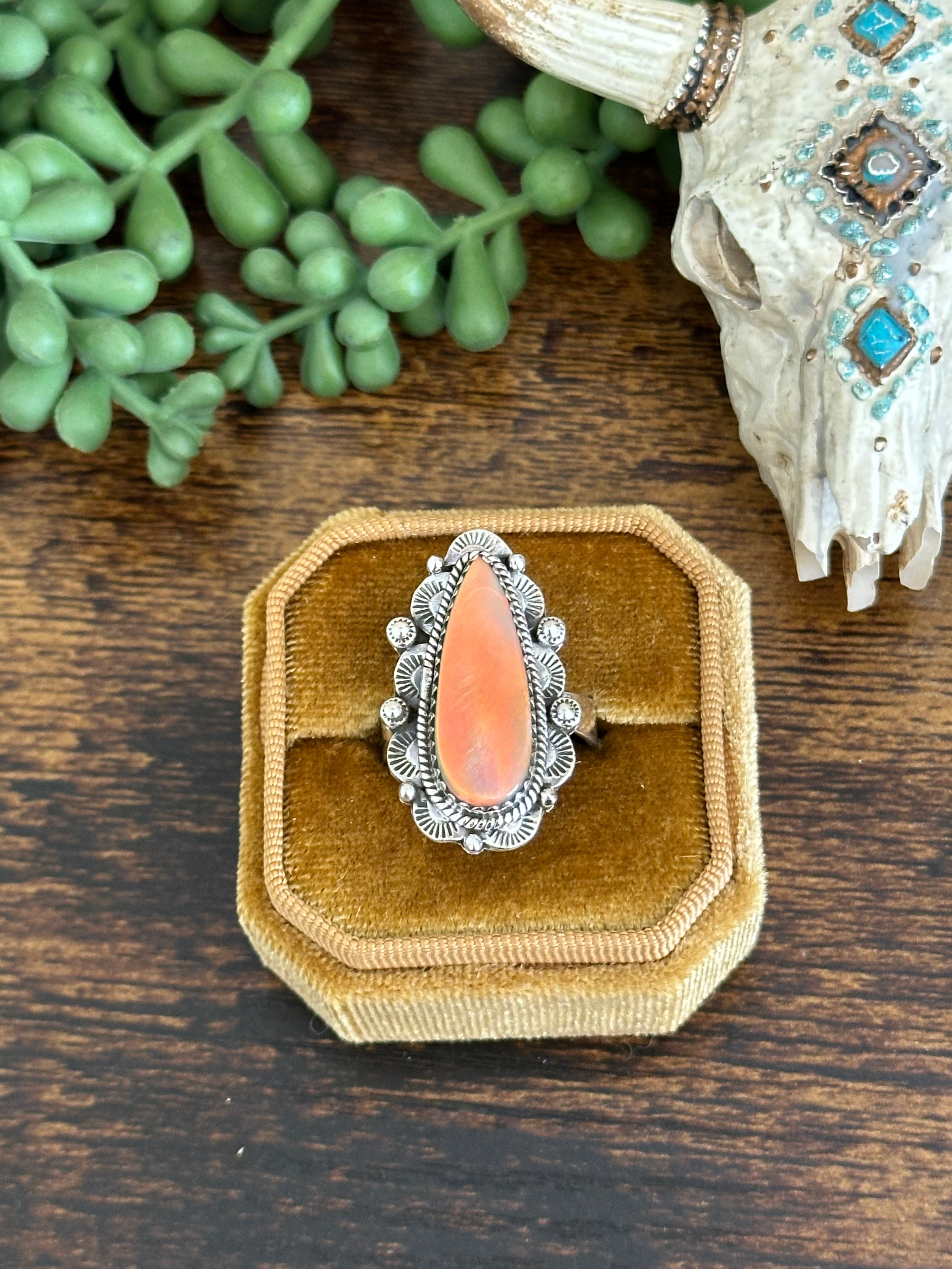 Southwest Handmade Opal & Sterling Silver Adjustable Ring