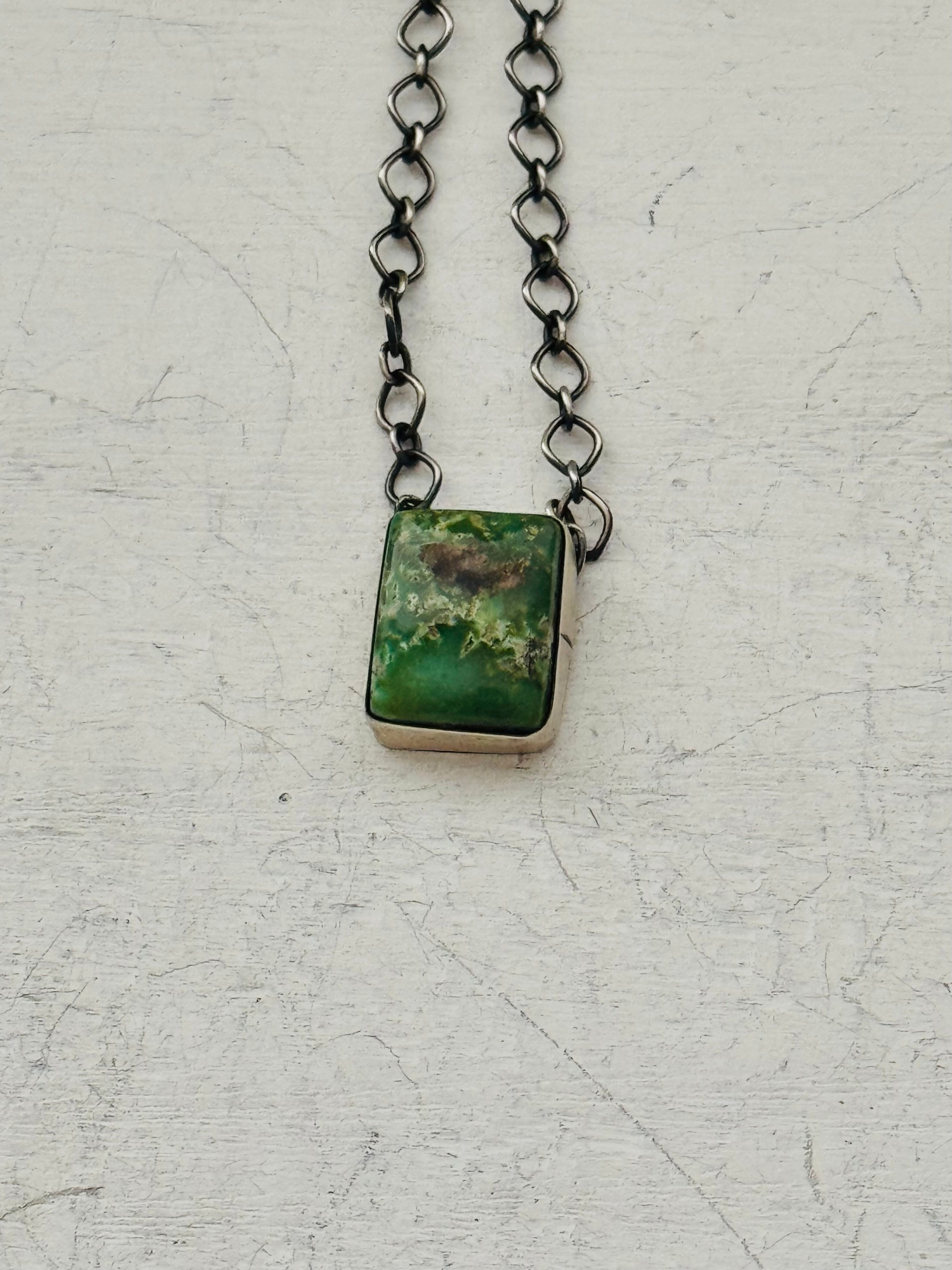 Navajo Made Royston Turquoise & Sterling Silver Necklace