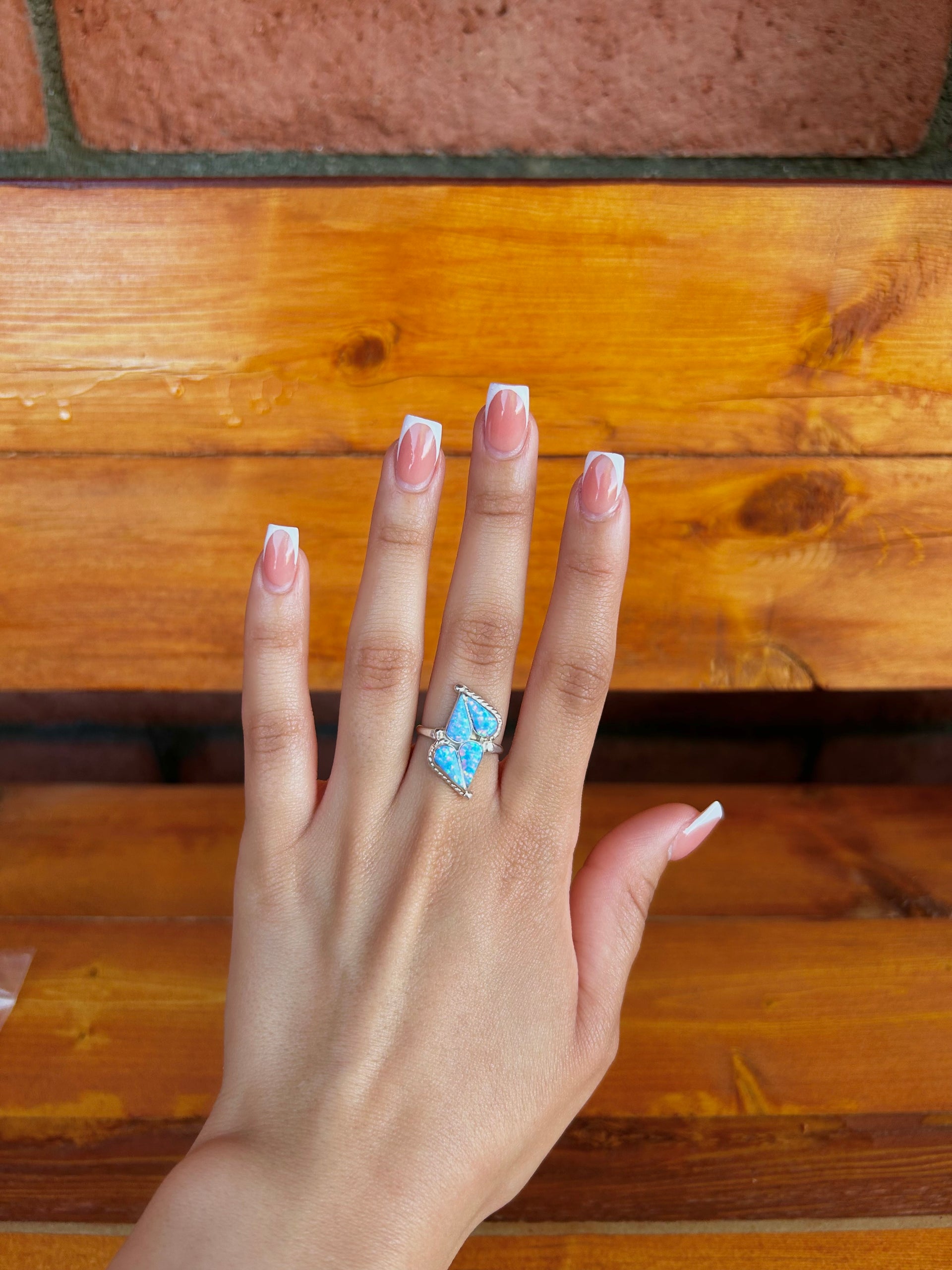 Navajo Made Opal & Sterling Silver Ring Size 6.5