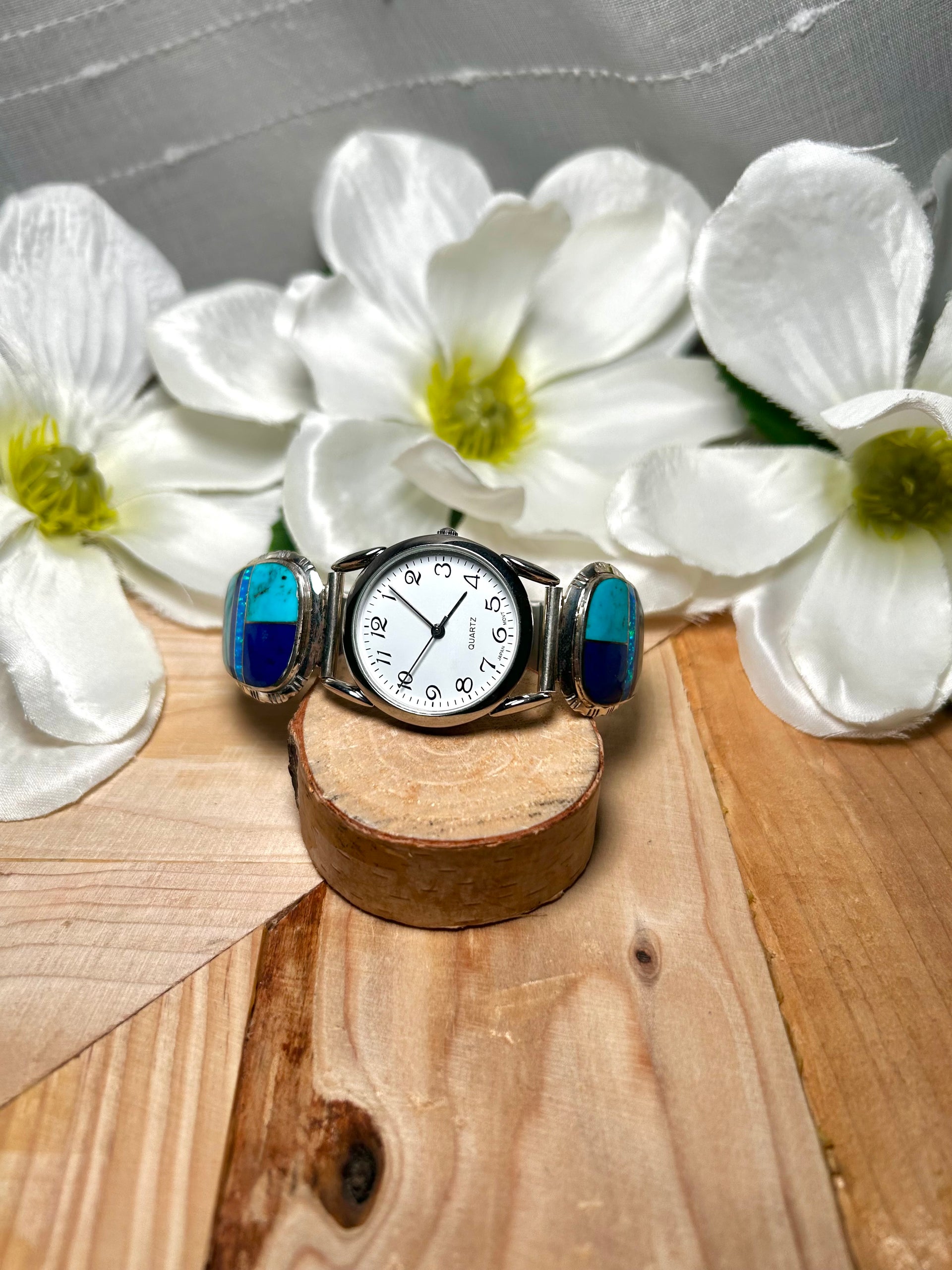 Navajo Made Multi Stone & Sterling Silver Adjustable Watch