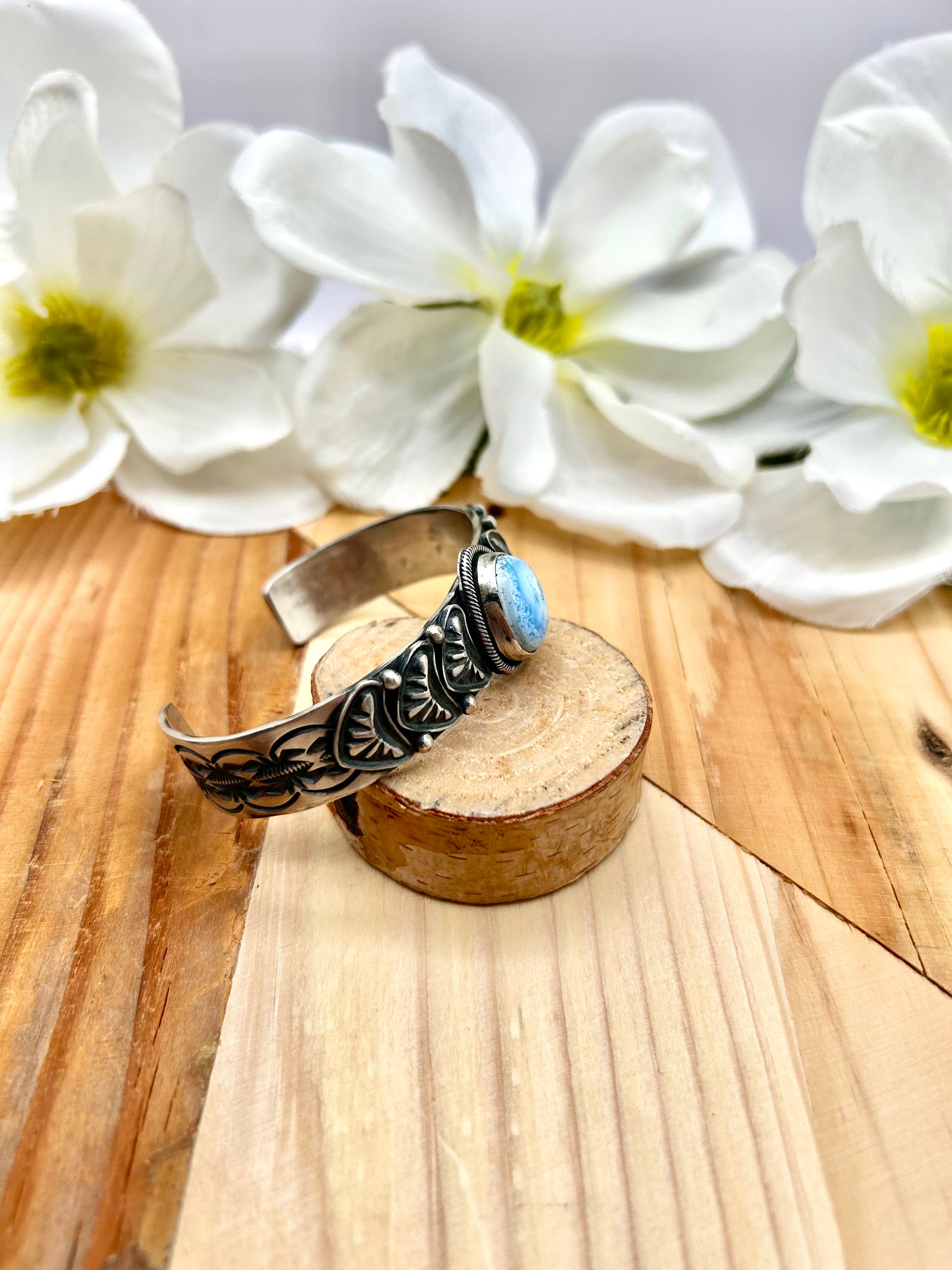 Leroy James Golden Hill Turquoise & Sterling Silver Cuff Bracelet