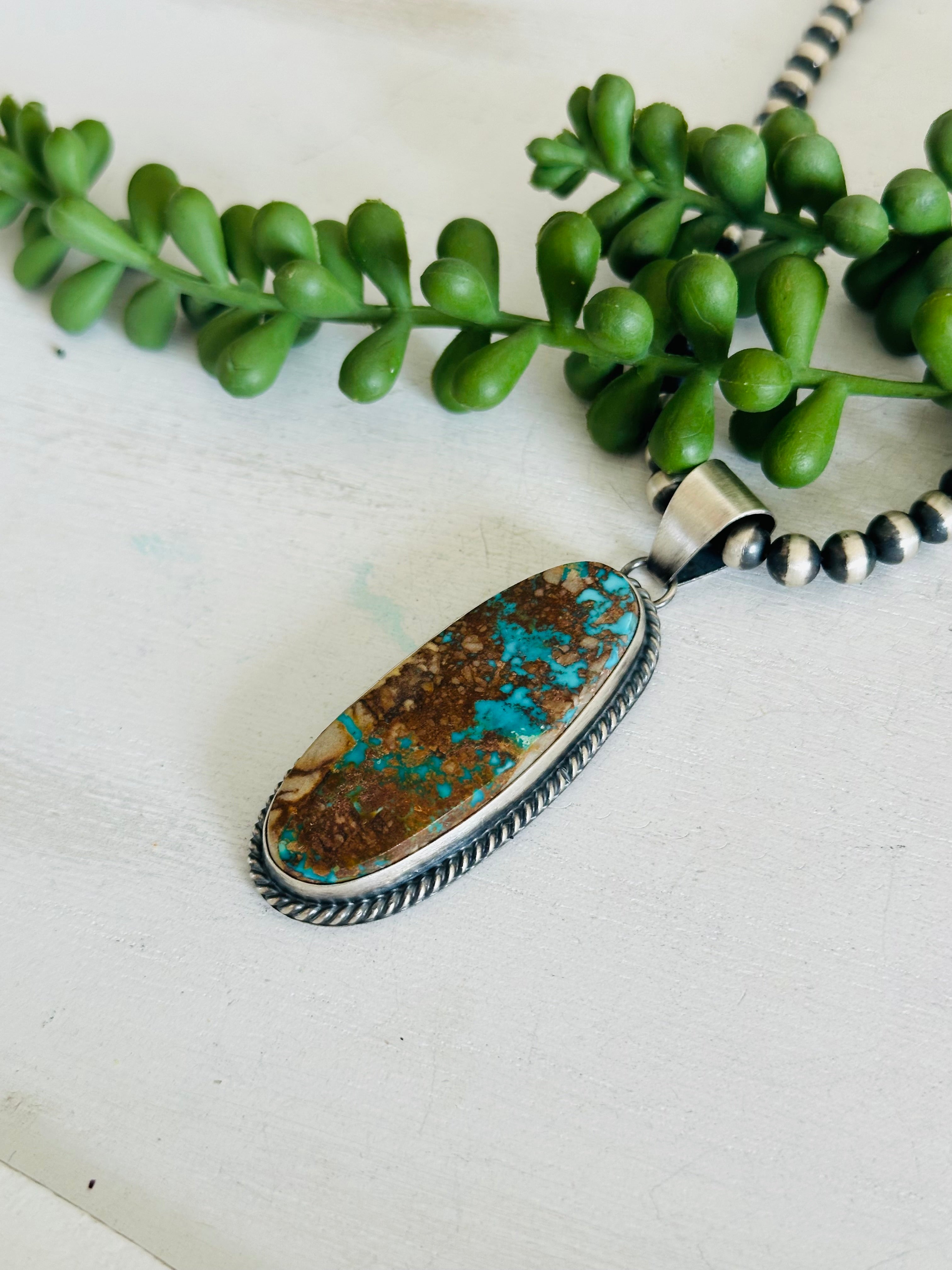 Dave Skeets Royston Turquoise & Sterling Silver Pendant