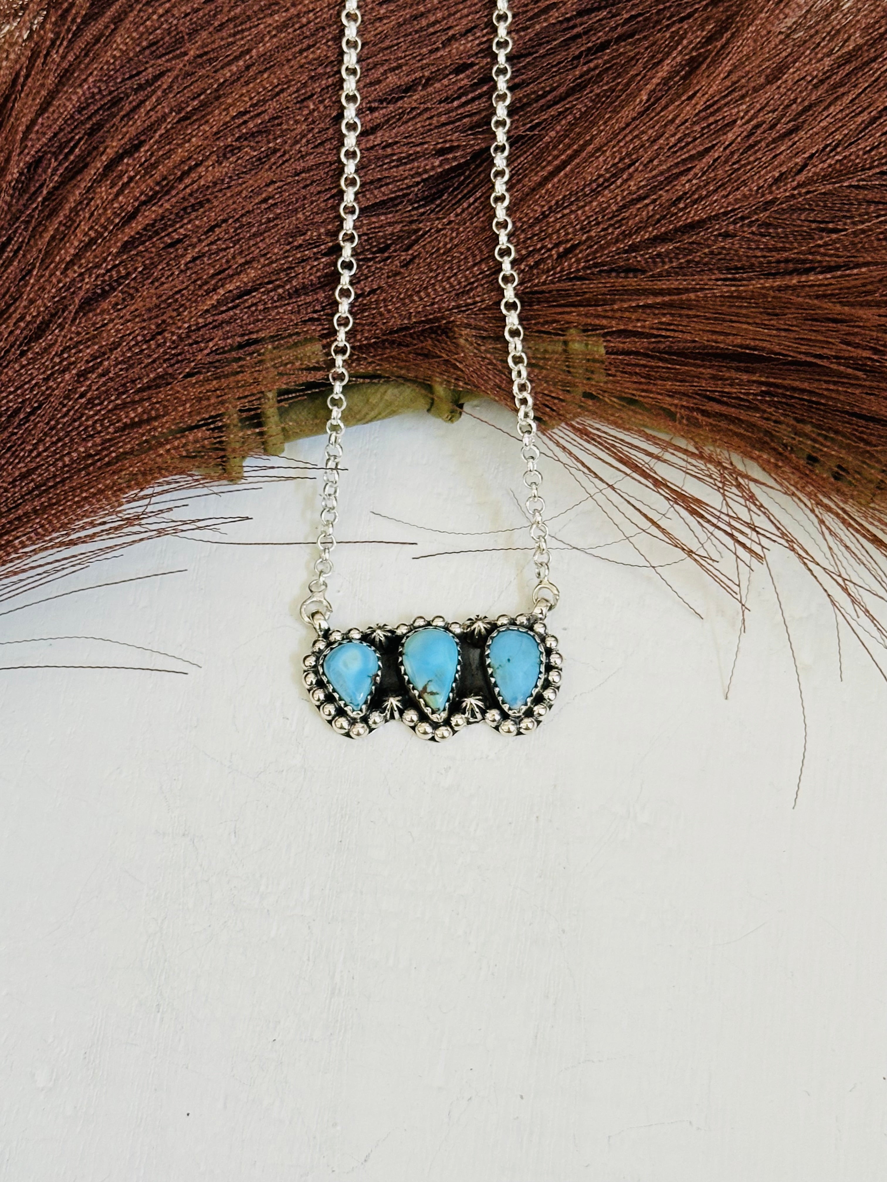 TTD “Array” Golden Hills Turquoise & Sterling Silver Necklace