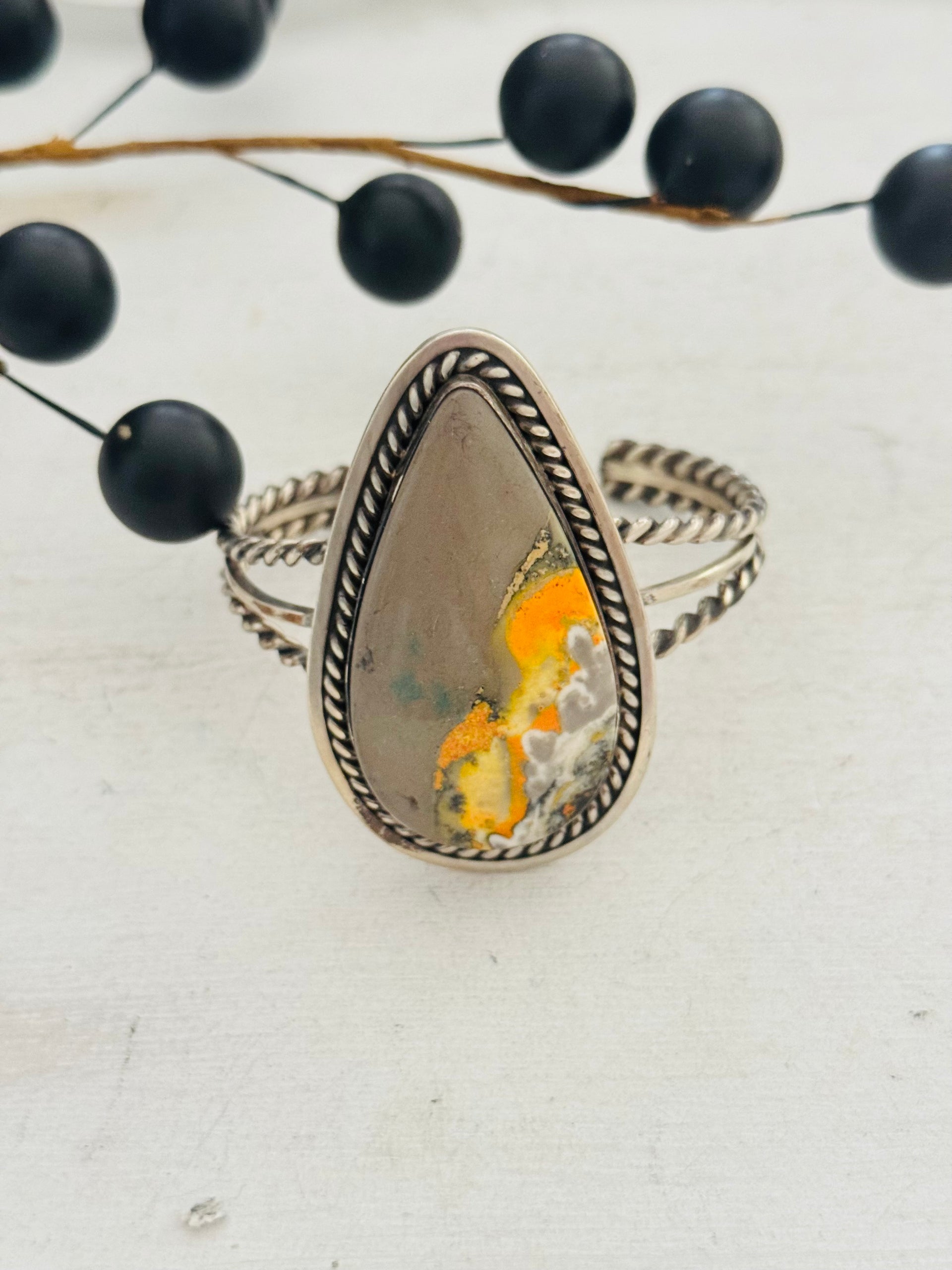 Wydell Billie BB Agate & Sterling Silver Cuff Bracelet