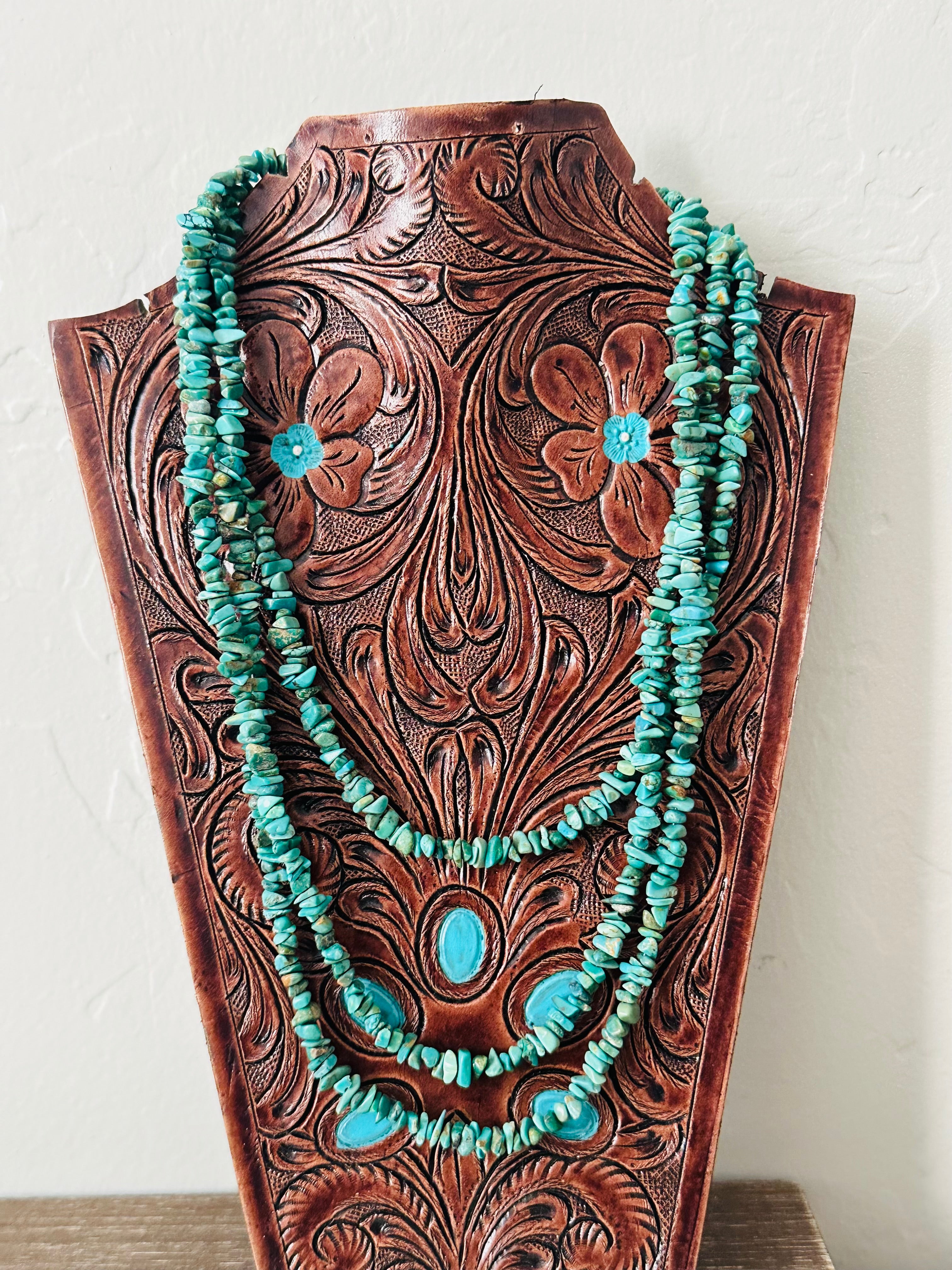 Navajo Strung Kingman Turquoise & Sterling Silver Beaded Necklace