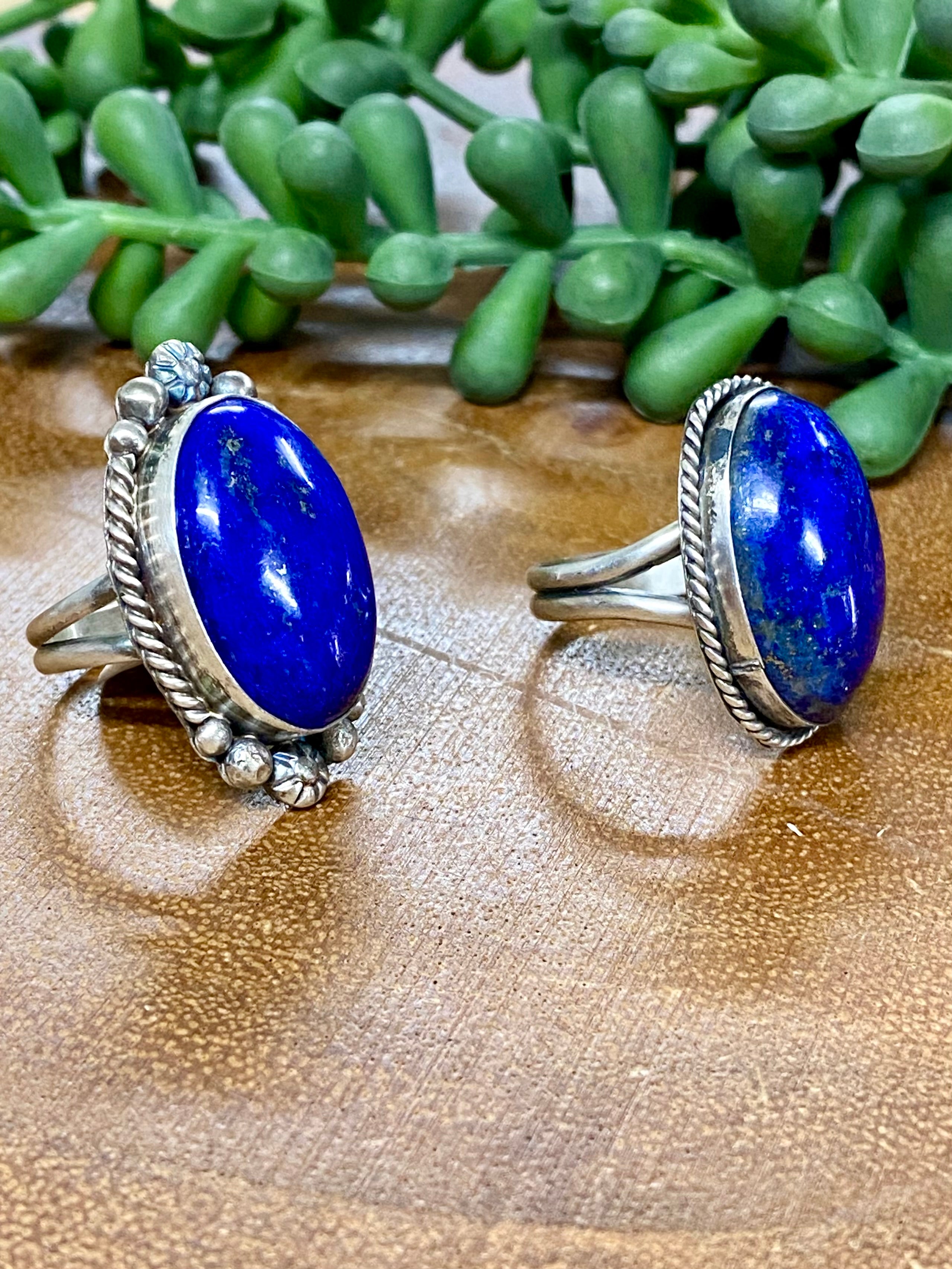 Navajo Made Lapis & Sterling Silver Rings