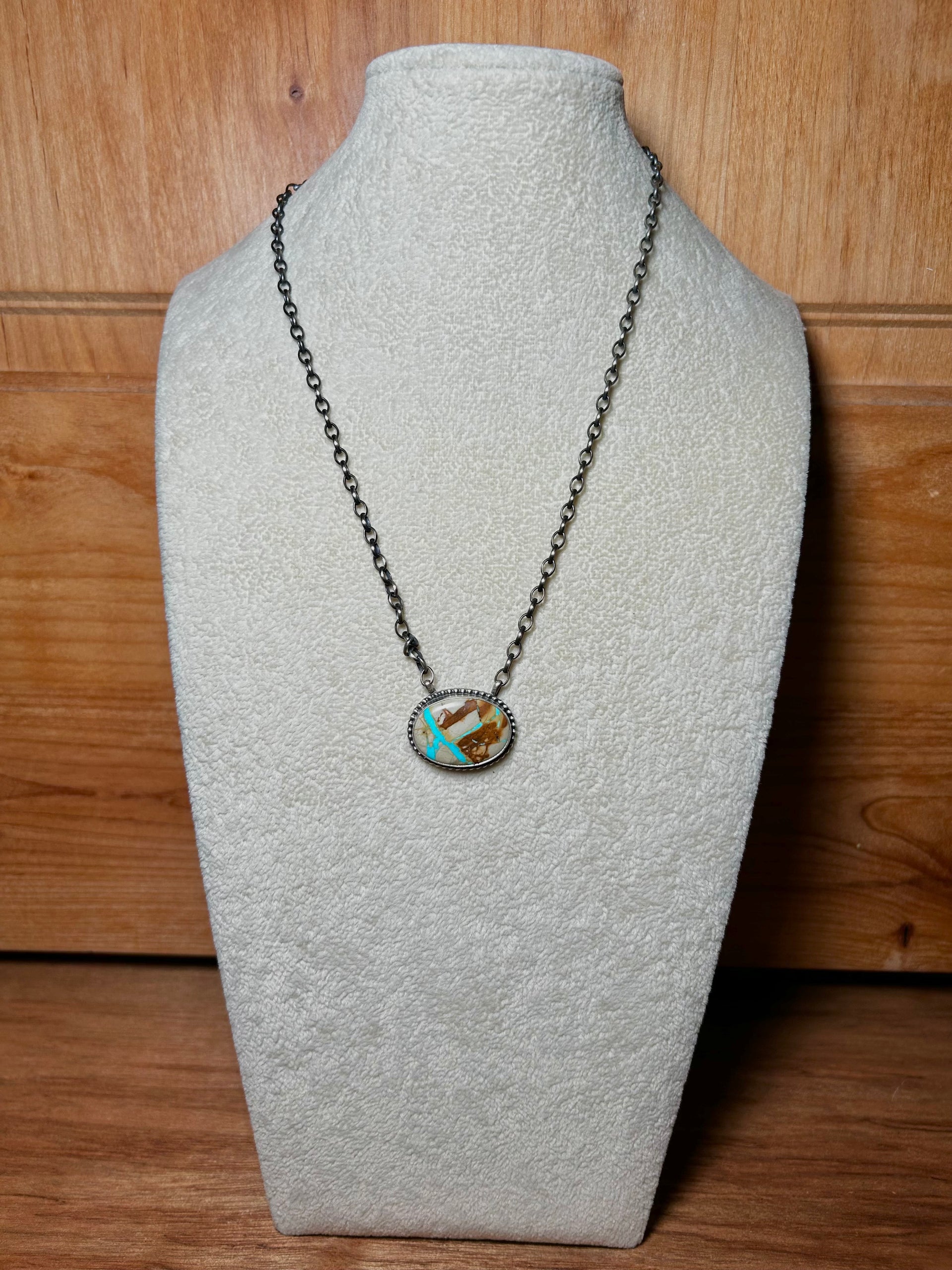 Eli Skeets Boulder Turquoise & Sterling Silver Necklace