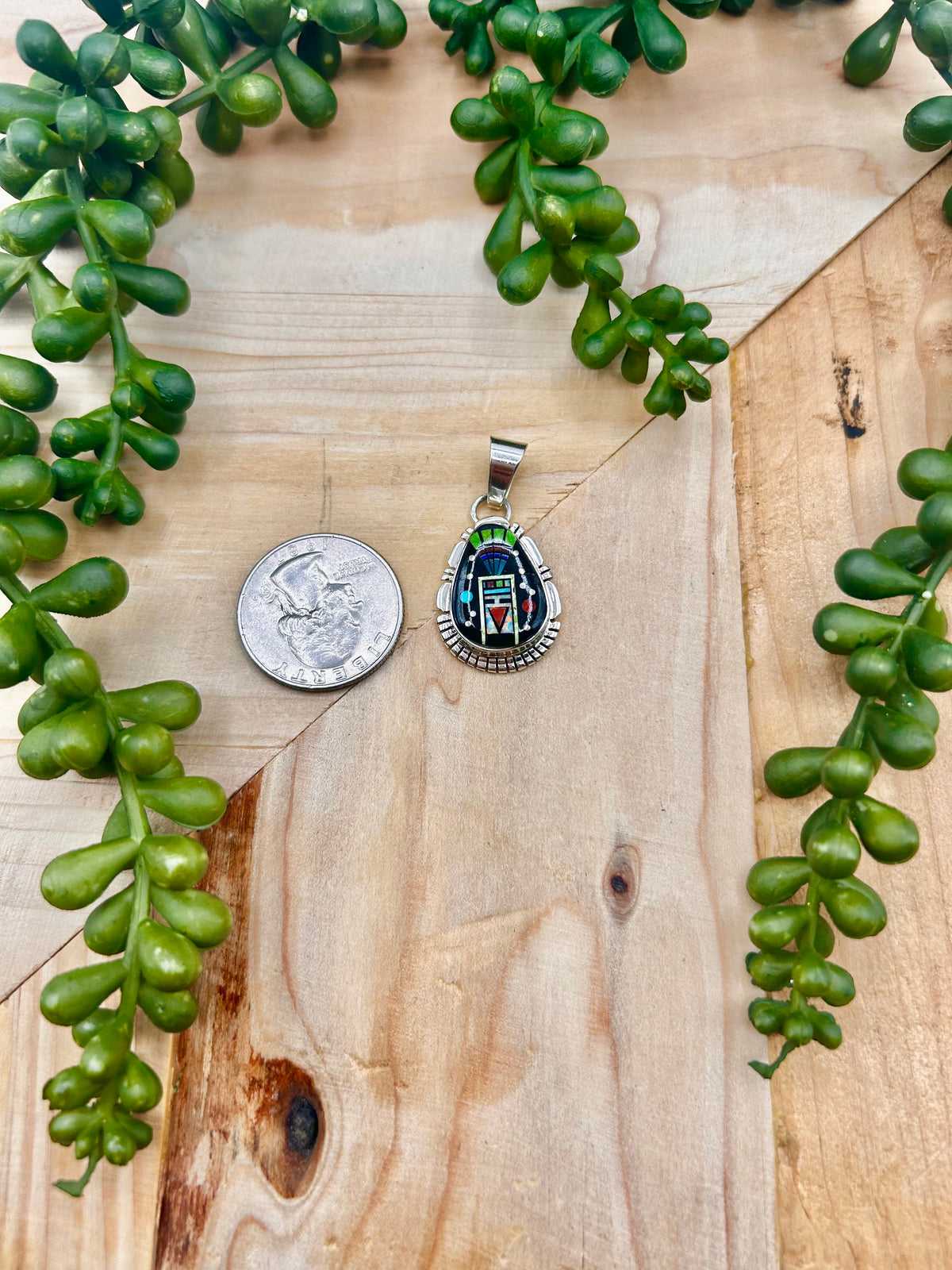 Norvin Johnson Multi Stone & Sterling Silver Pendant