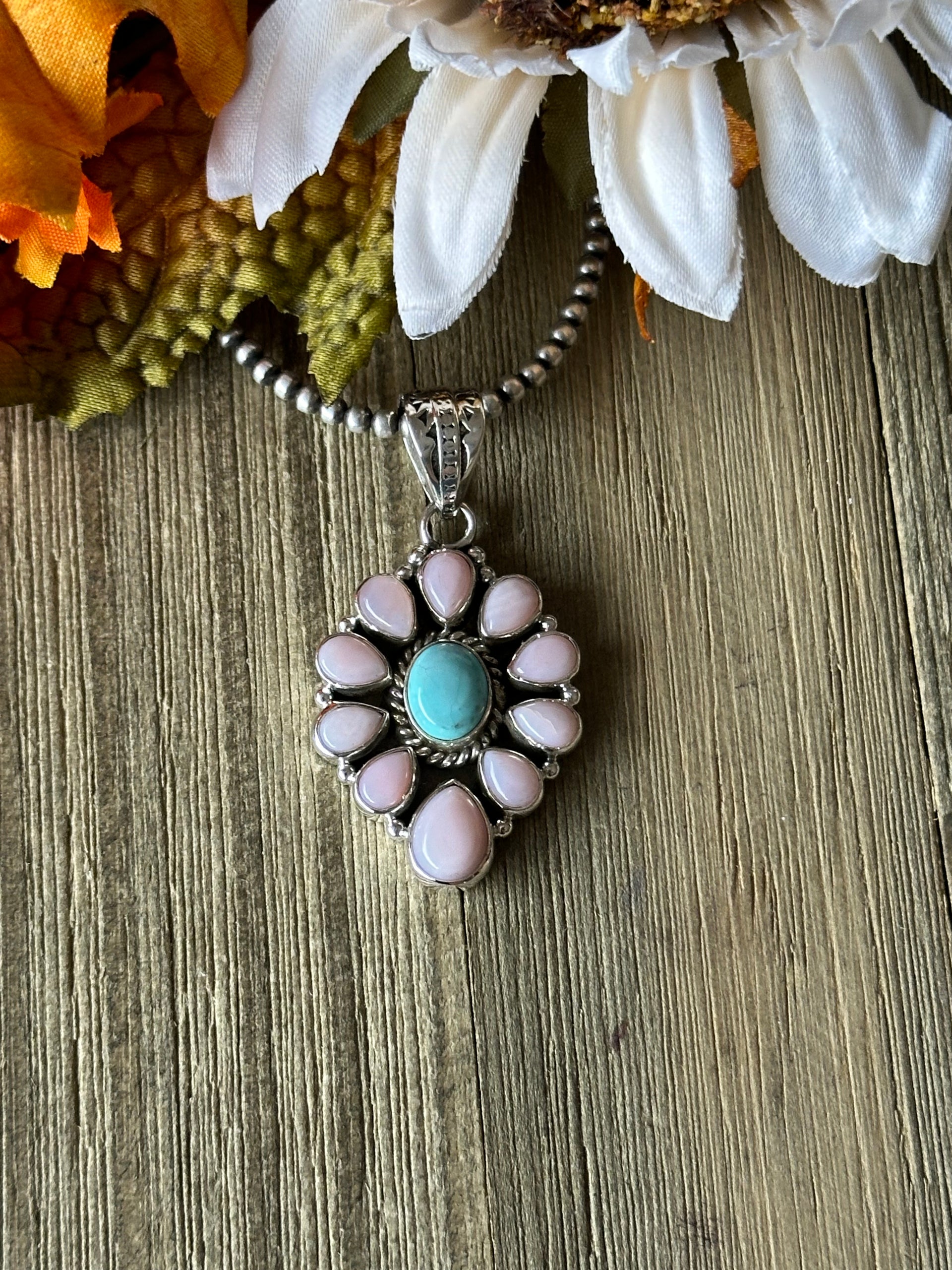 Southwest Handmade Multi Stone & Sterling Silver Pendant