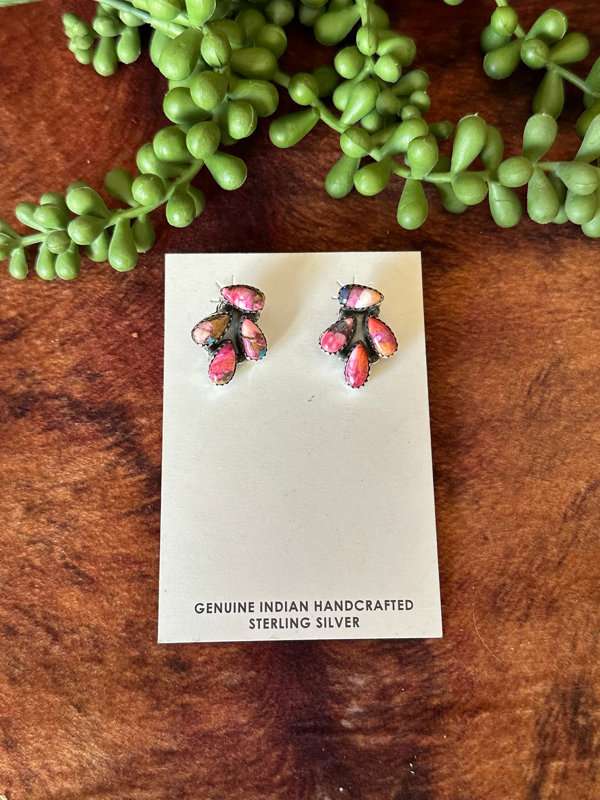 Southwest Handmade Mohave Turquoise & Sterling Silver Post Earrings