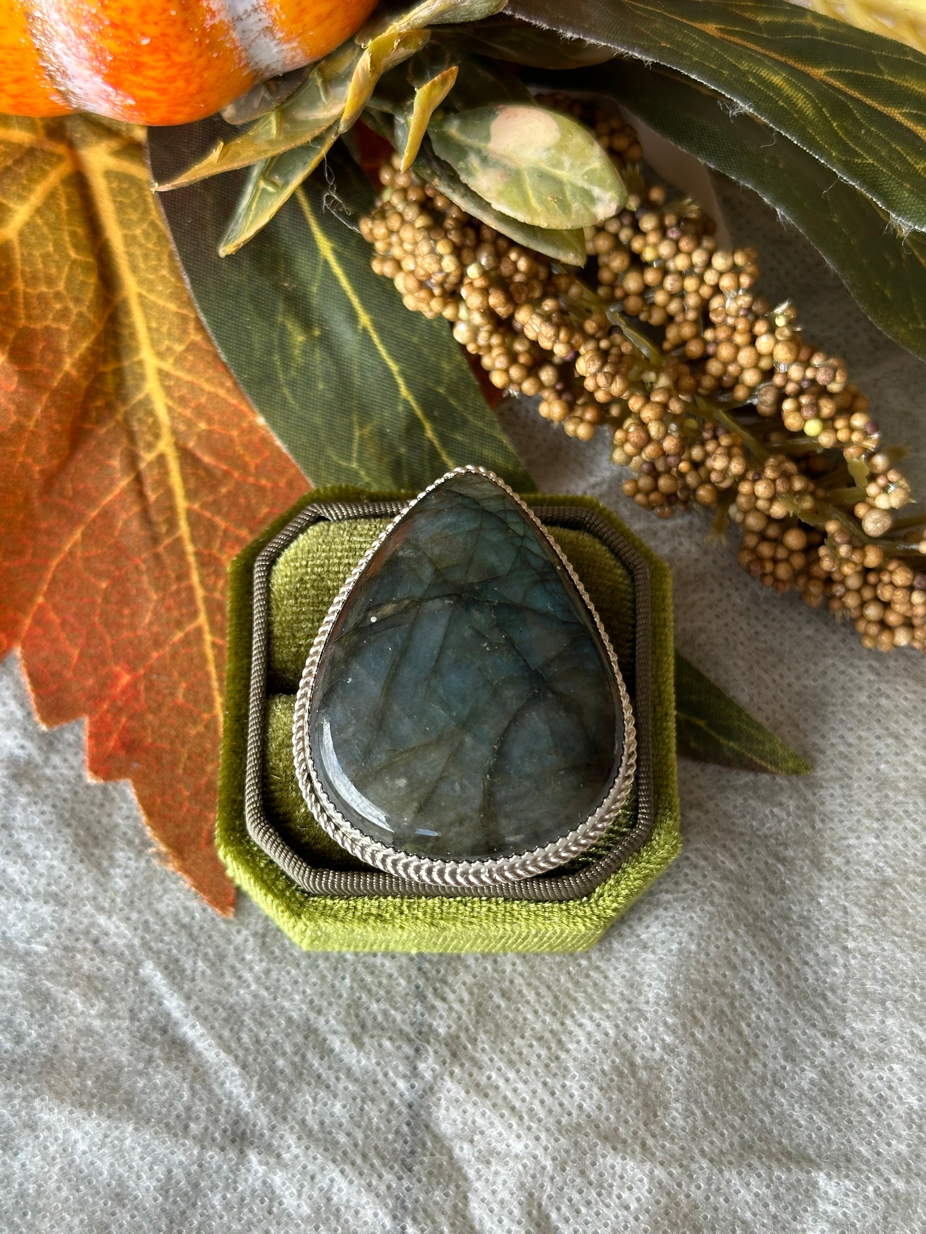 Reda Galvan Labradorite & Sterling Silver Ring Size 7.5