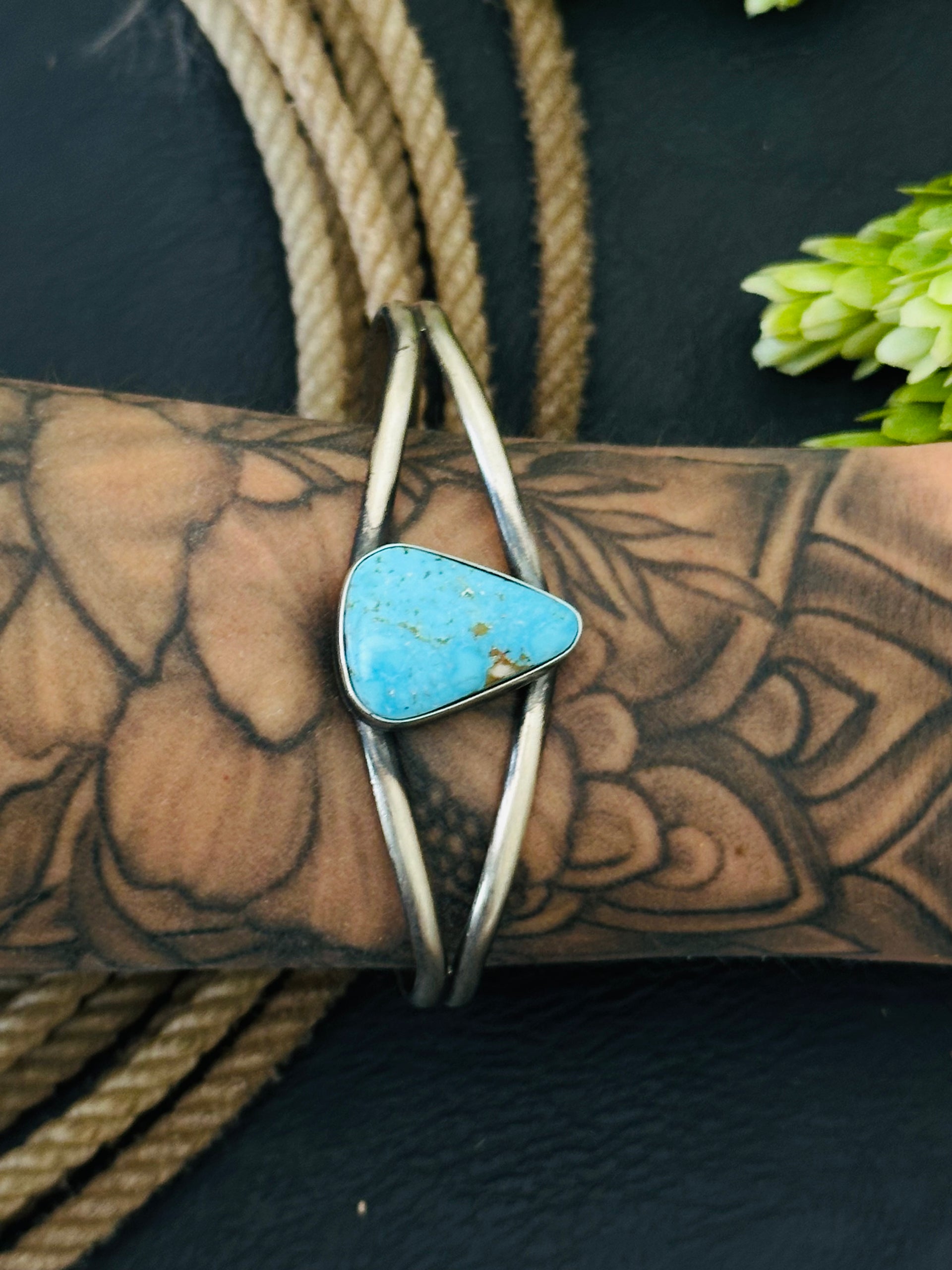 Dave Skeets Kingman Turquoise & Sterling Silver Cuff Bracelet