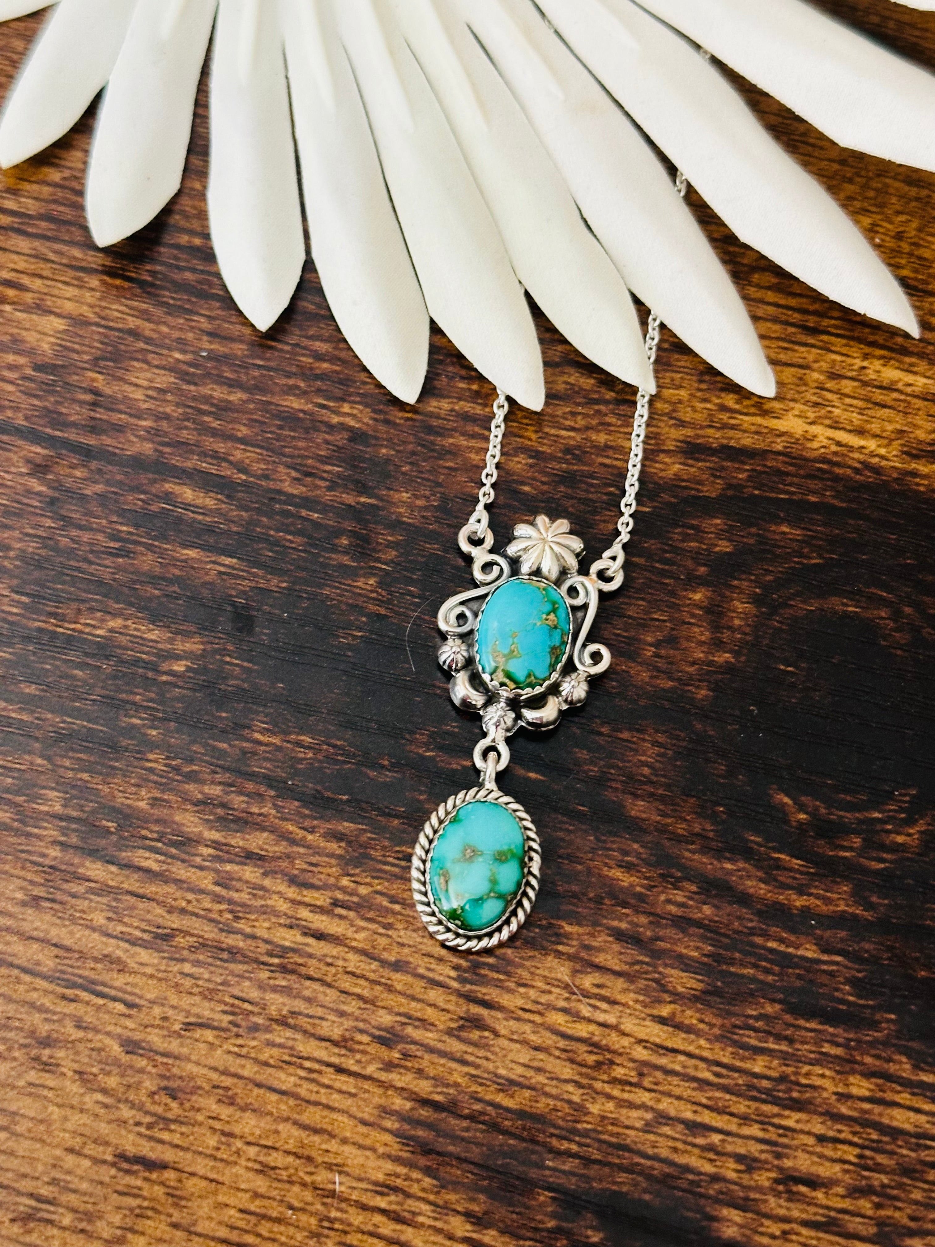 Southwest Made Sonoran Mountain Turquoise & Sterling Silver Necklace