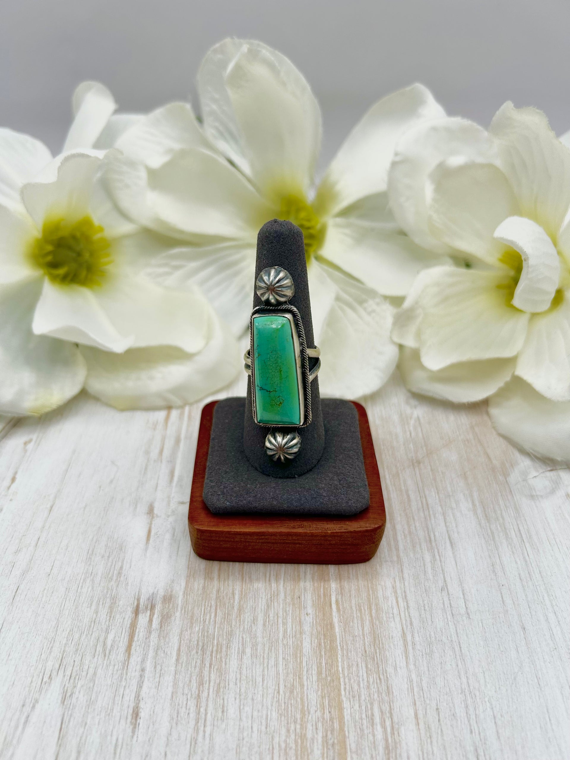 Danny Henio Kingman Turquoise & Sterling Silver Adjustable Ring