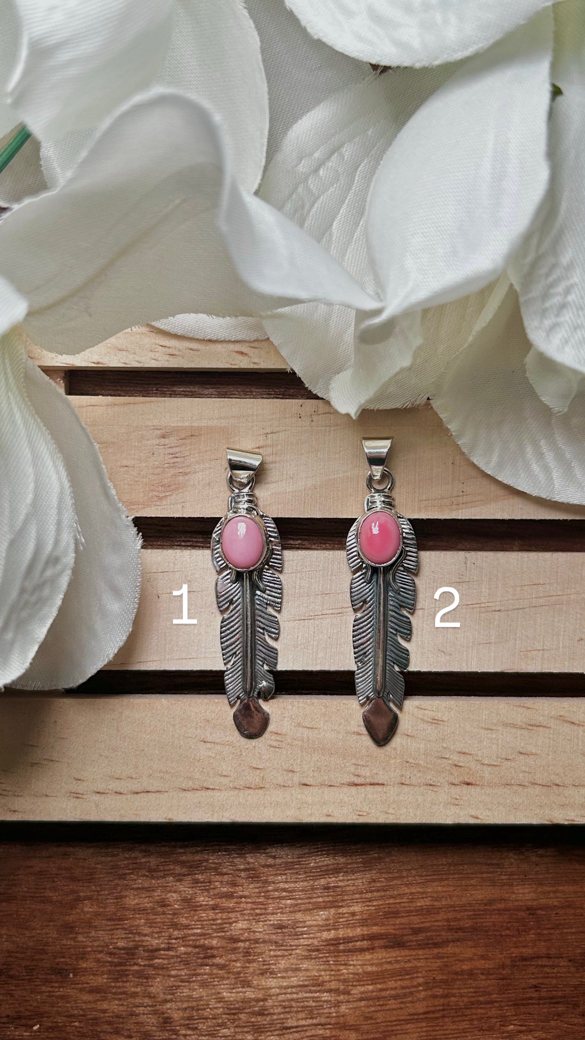 Jereme Delgarito Pink Conch & Sterling Silver Pendant